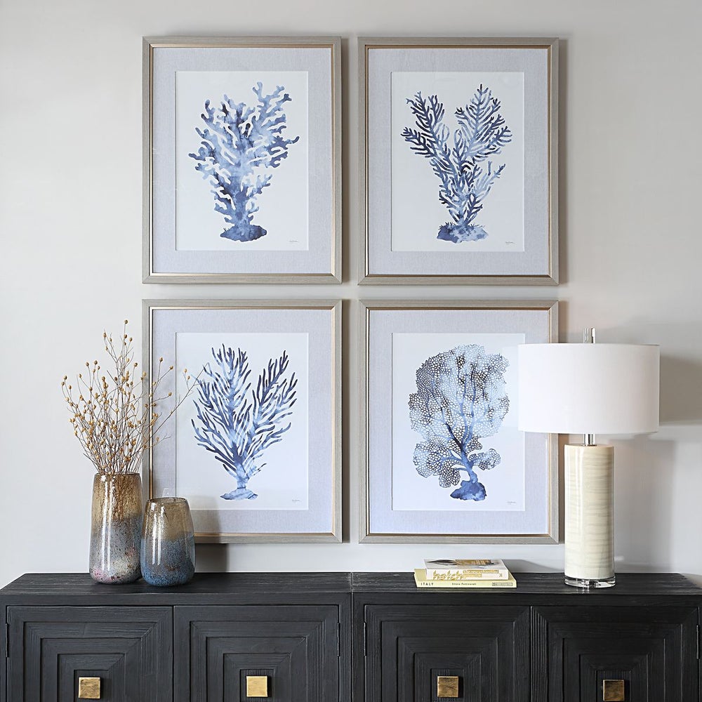 Blue Coral Wall Art - Handmade Ocean Themed Decor for Living Room, Bedroom & Office - Perfect Coastal Home Decor & Unique Gift Idea