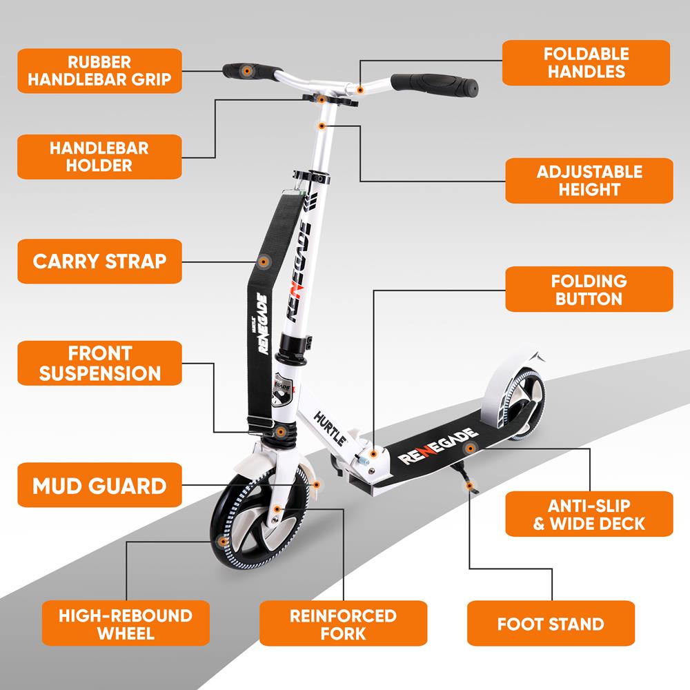 Foldable Kick Scooter for Adults & Teens - Lightweight & Portable Commuter Scooter - Perfect for Urban Travel, Campus, Parks & Daily Commute