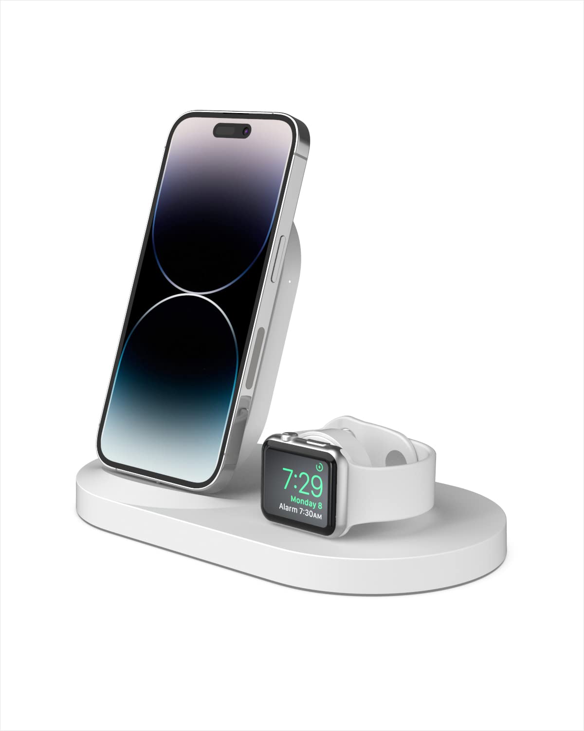 Belkin Boost Up 3-in-1 Wireless Charging Dock for iPhone 12/13/14/15 Pro Max & Apple Watch Series 9/8/7/SE - Fast Qi Charger with USB-A Port - White | Perfect for Bedside, Office & Travel Charging Station
