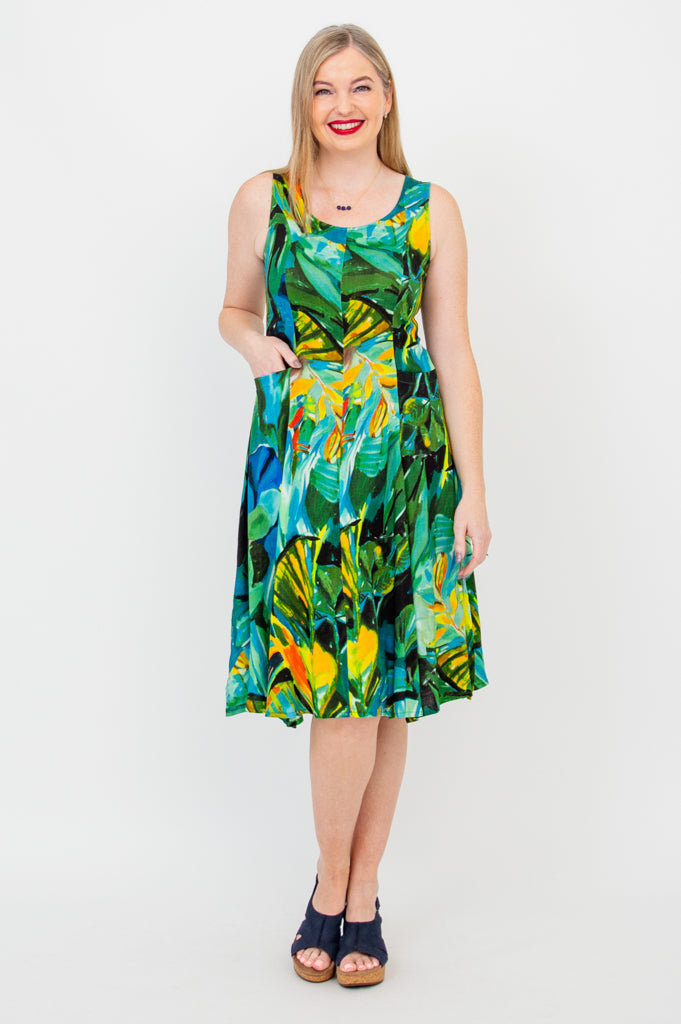 Eco-Friendly Avery Dress by Greenroom | Soft Linen Bamboo Blend | Perfect for Summer Outings & Beach Vacations