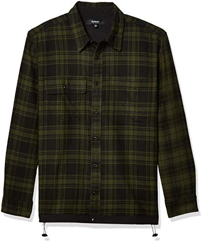 HUDSON Men's Plaid Flannel Shirt - Soft Cotton Long Sleeve Button Down for Casual Wear, Outdoor Activities & Fall Fashion