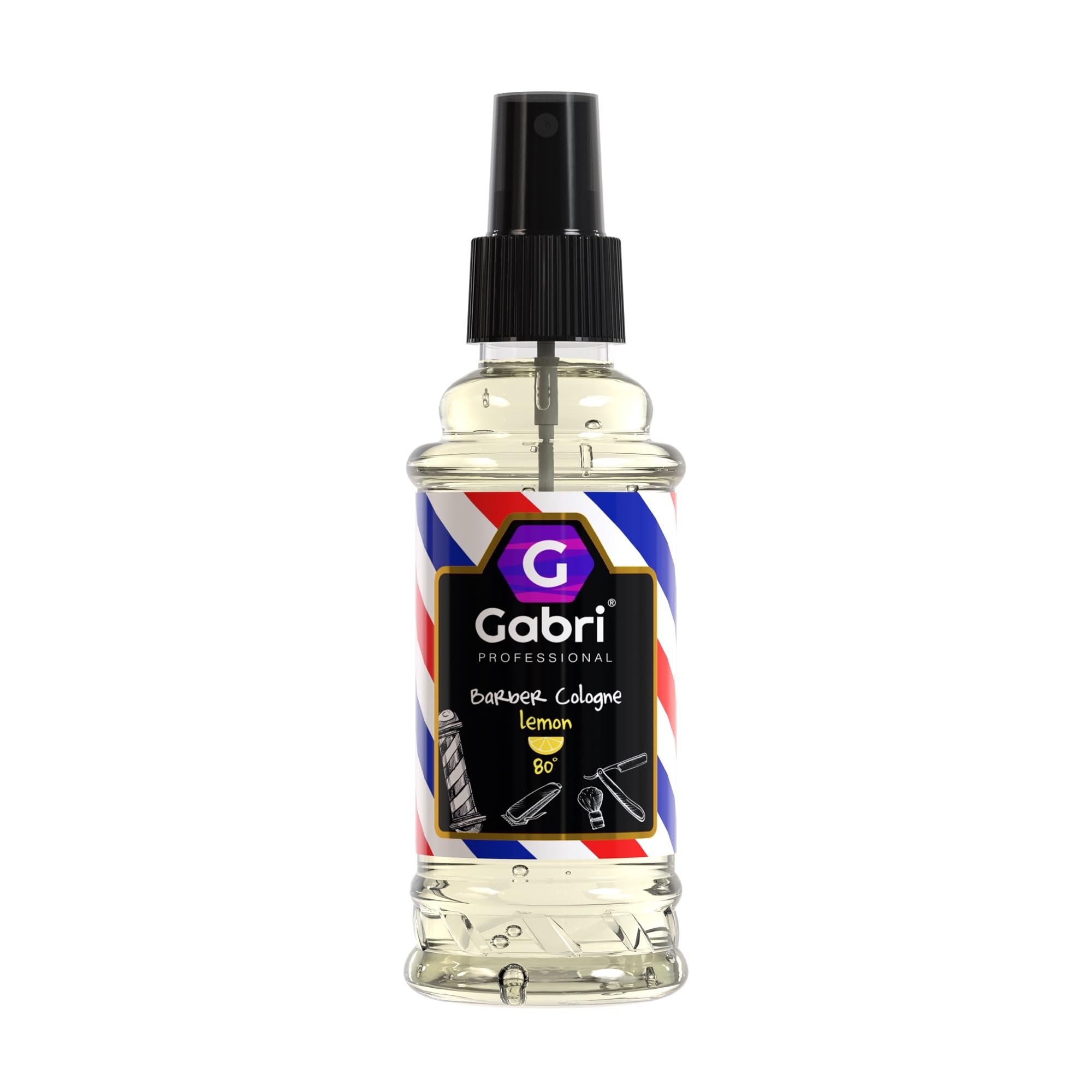 Gabri Professional Barber Cologne for Men - Turkish Aftershave Cologne Spray, 150ml (No7 Lemon Scent) | Refreshing Post-Shave & Daily Fragrance for Grooming & Special Occasions