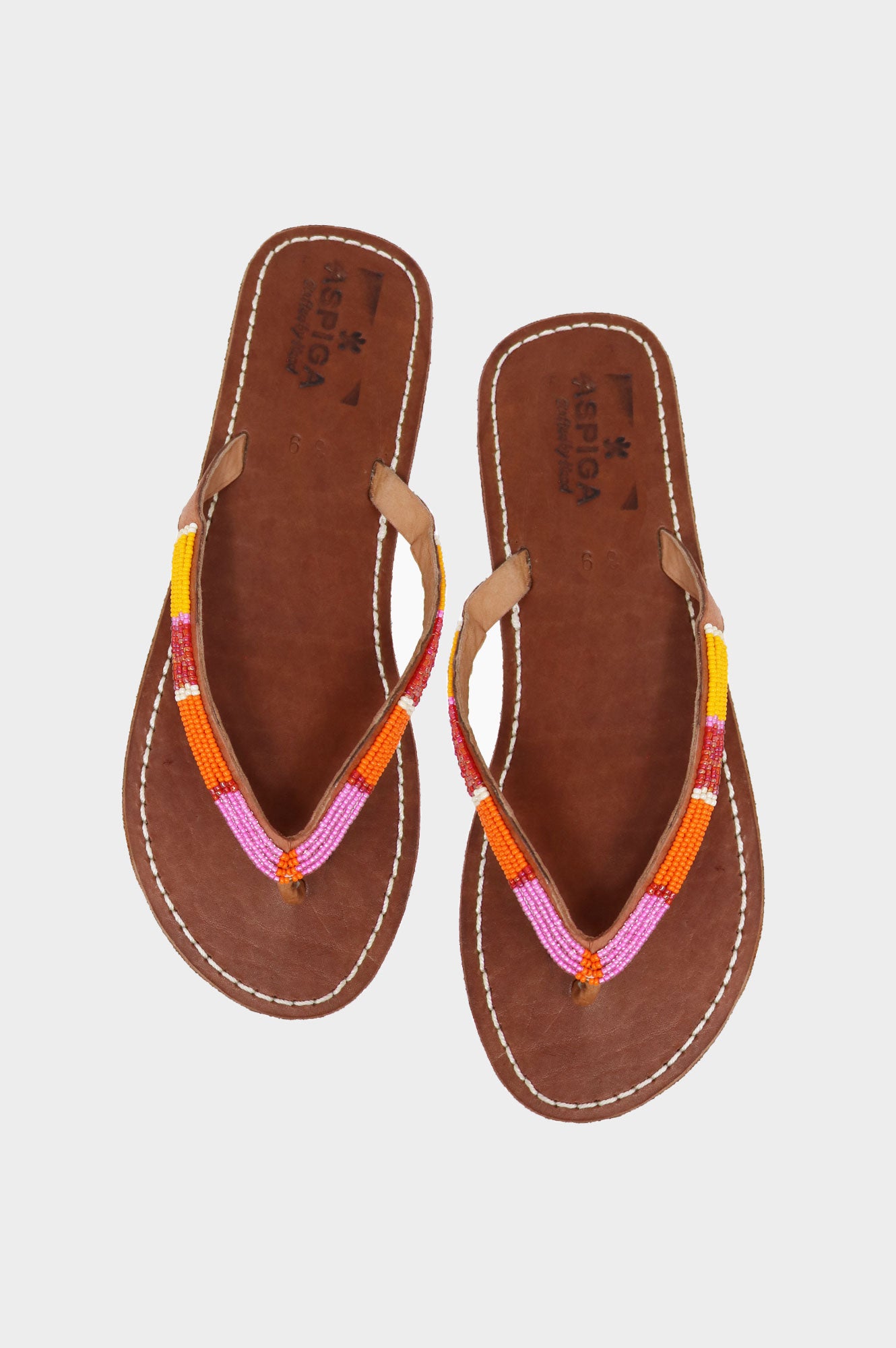 Naisha Soft Padded Sole Leather Sandals for Women - Comfortable Pink & Orange Summer Sandals | Perfect for Beach, Vacation and Casual Wear
