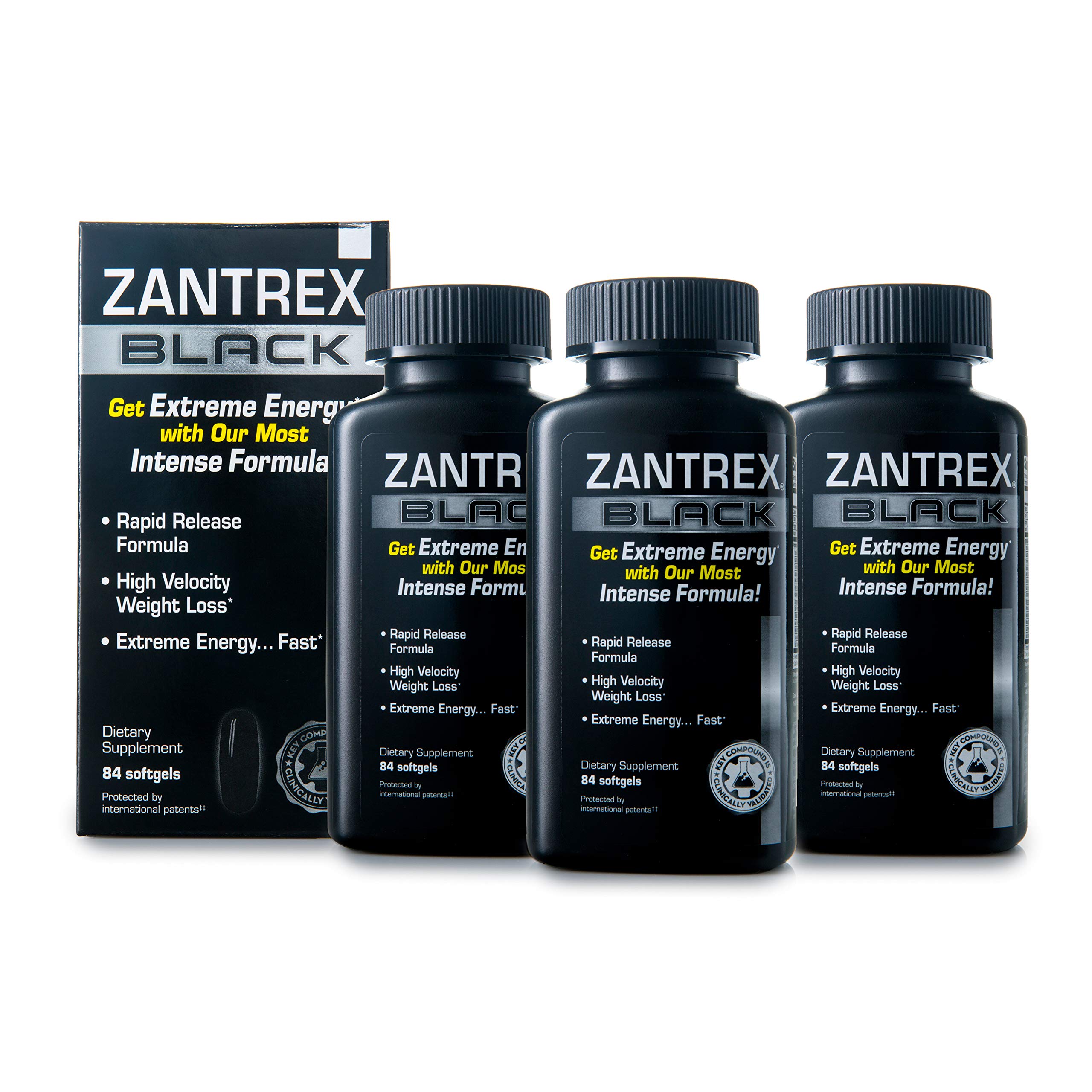 Zantrex Black Weight Loss Supplement Pills - 84 Count (3 Pack) - Fat Burner & Energy Booster for Women & Men - Appetite Control & Metabolism Support - Perfect for Gym, Workout & Daily Energy
