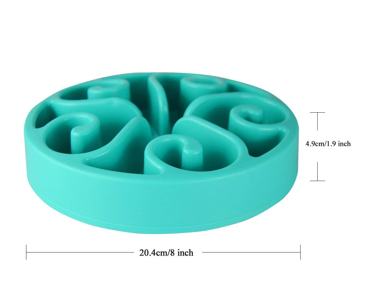 Slow Feed Interactive Dog Bowl for Small & Medium Dogs & Cats - Anti-Bloating Pet Dish (Blue) | Perfect for Fast Eaters & Mealtime Enrichment