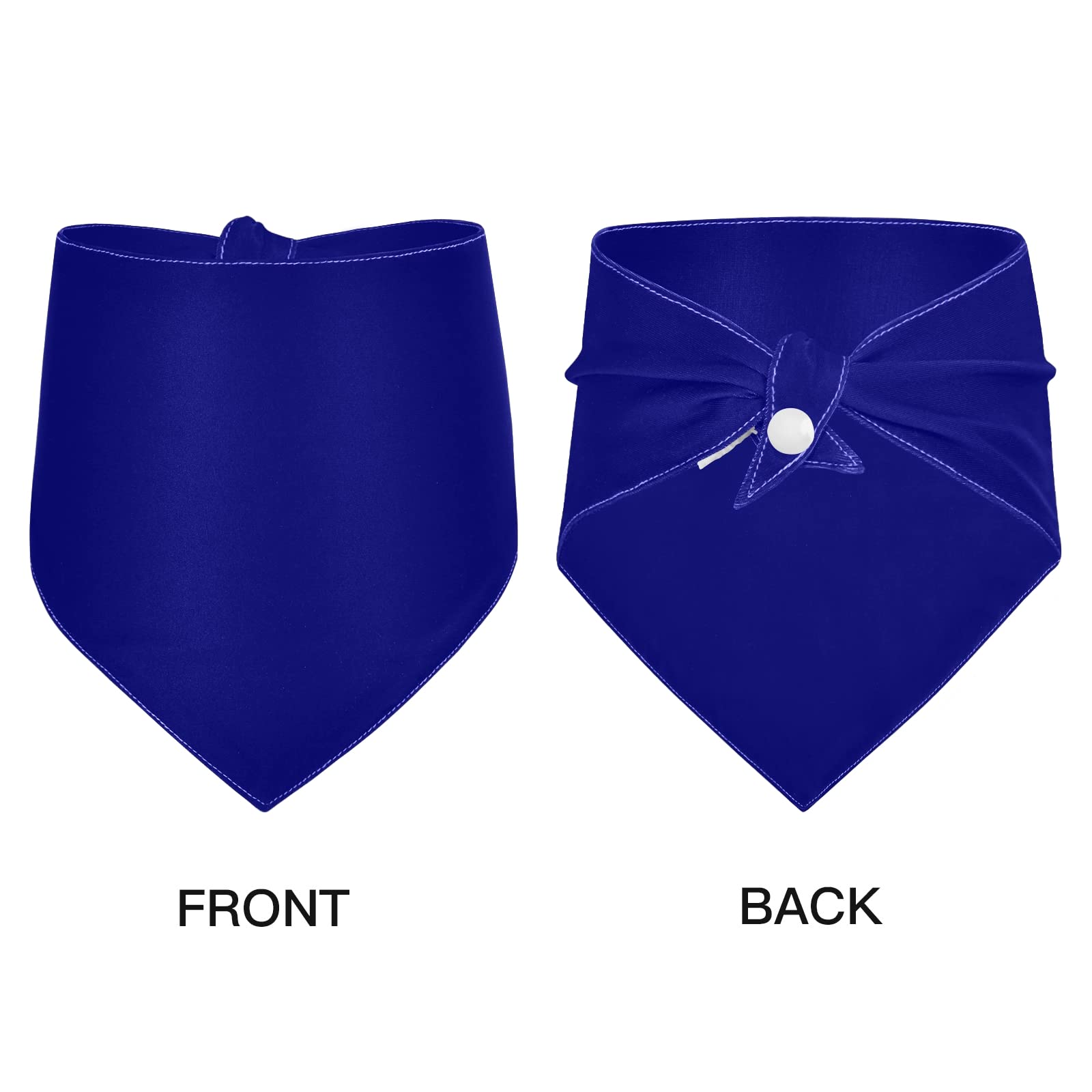 2 Pack Navy Blue Milk Silk Dog Bandanas with Snap Buttons - Adjustable Pet Scarf for Small to Large Dogs & Cats - Holiday Pet Accessories & Decor for Parties, Halloween, Christmas & Daily Wear