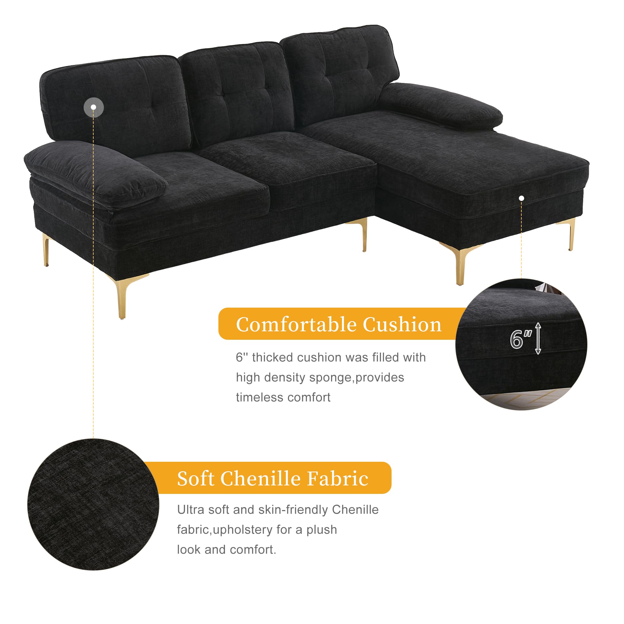 L-Shaped Sectional Sofa 85