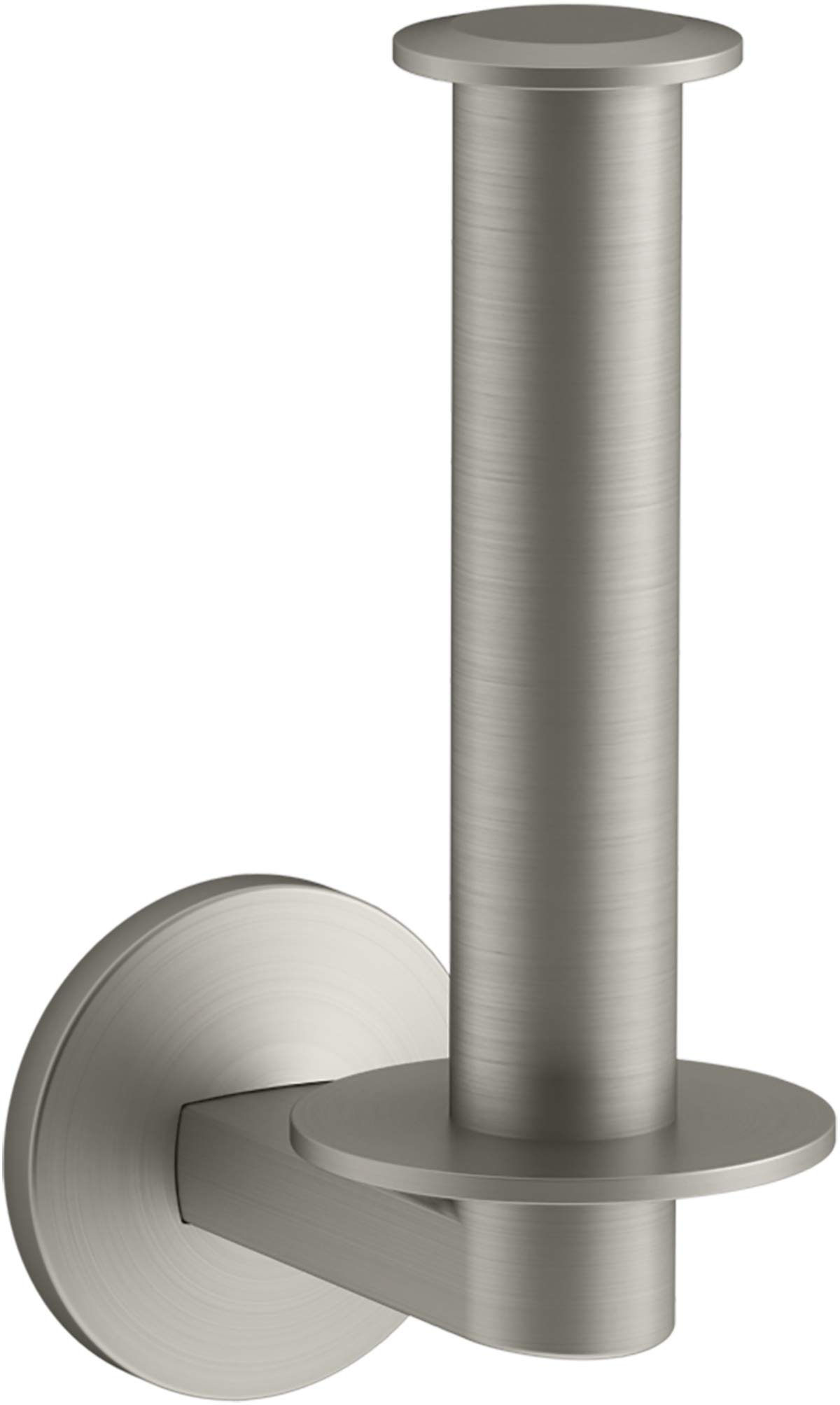 Kohler 78383-BN Vertical Toilet Paper Holder - Chrome Bathroom Tissue Roll Stand - Perfect for Modern Homes, Hotels & Restrooms