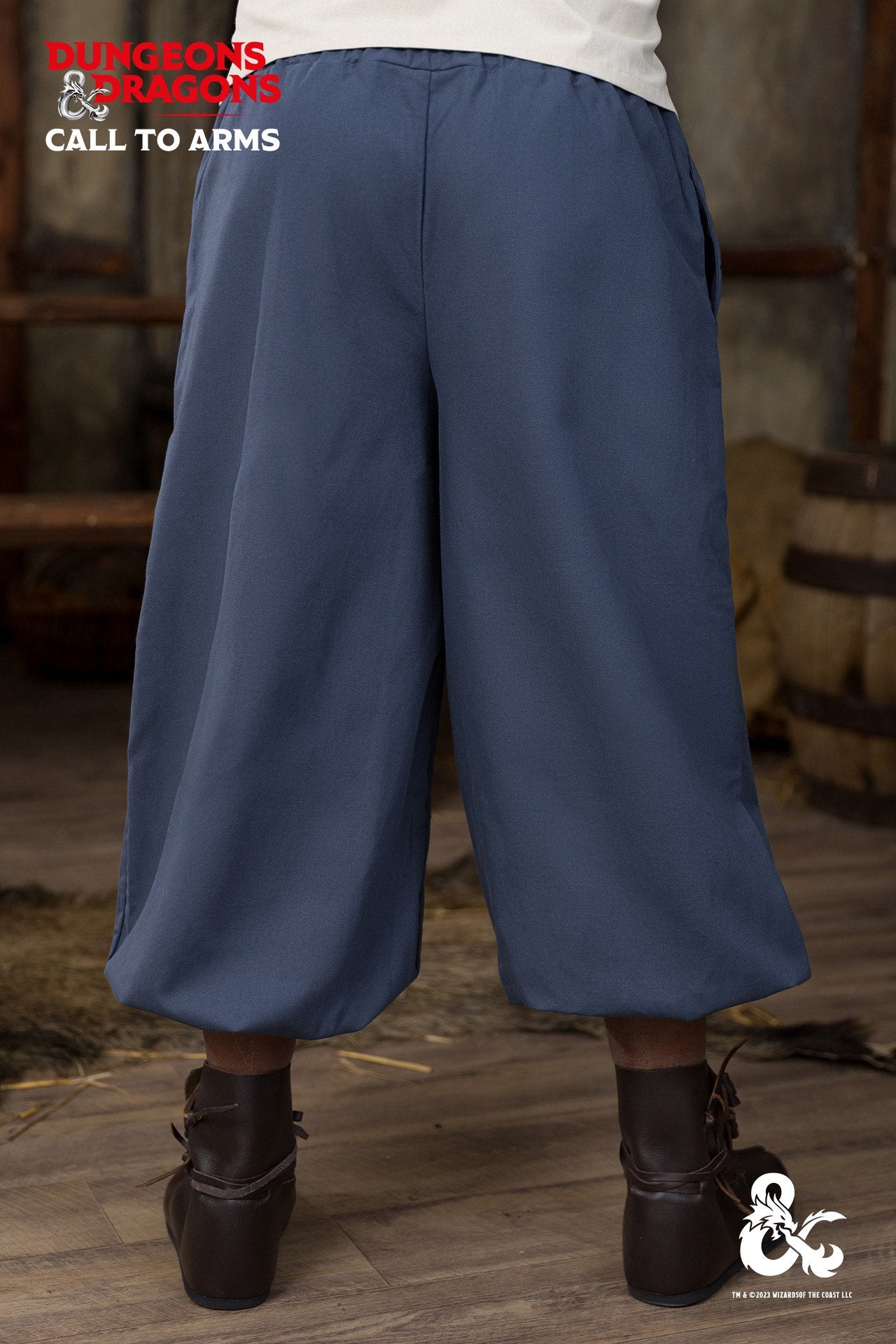 Dungeons & Dragons Monk Trousers - Woad Blue Fantasy RPG Pants for Cosplay & LARPing | Perfect for D&D Game Nights & Medieval Reenactments