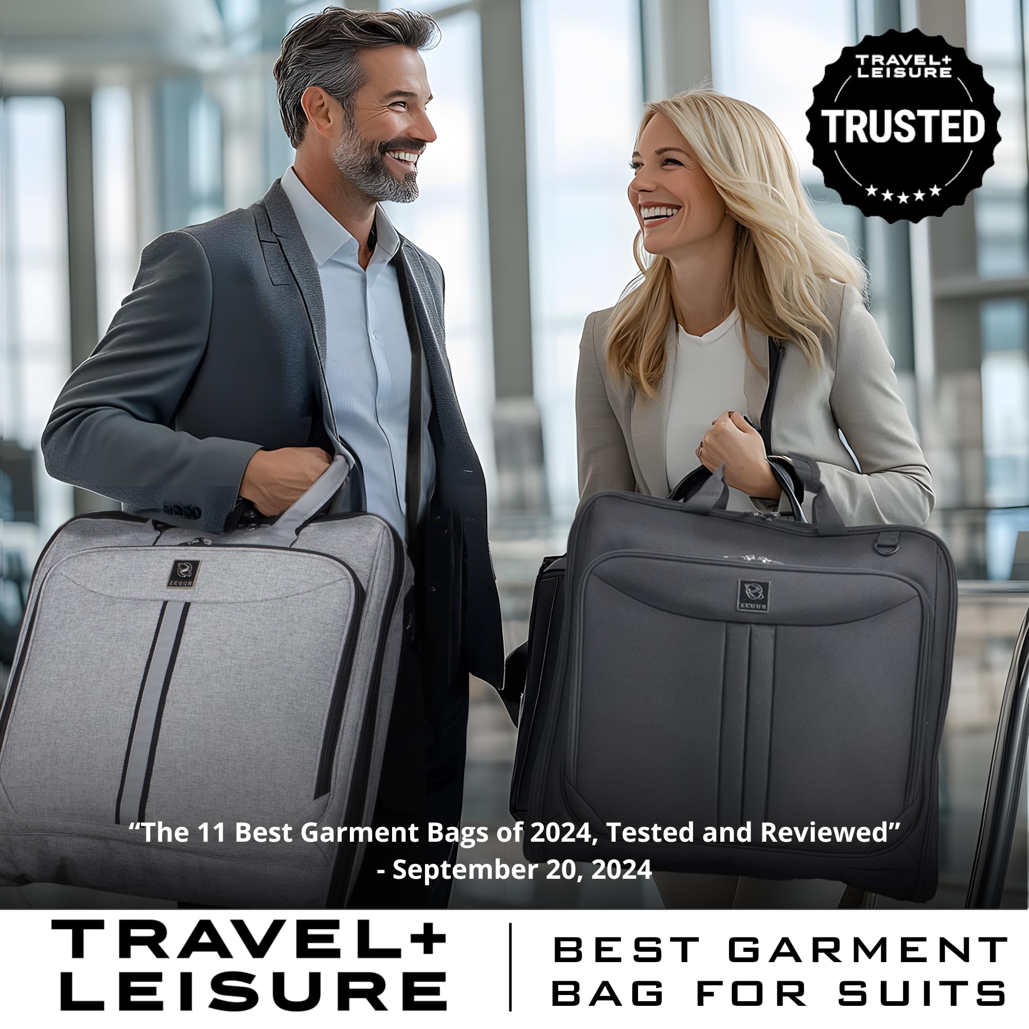 Premium Suit Carry-On Garment Bag for Travel & Business - Durable Shoulder Strap & Wrinkle-Free Design - Perfect for Airplane, Wedding, Interview & Formal Occasions