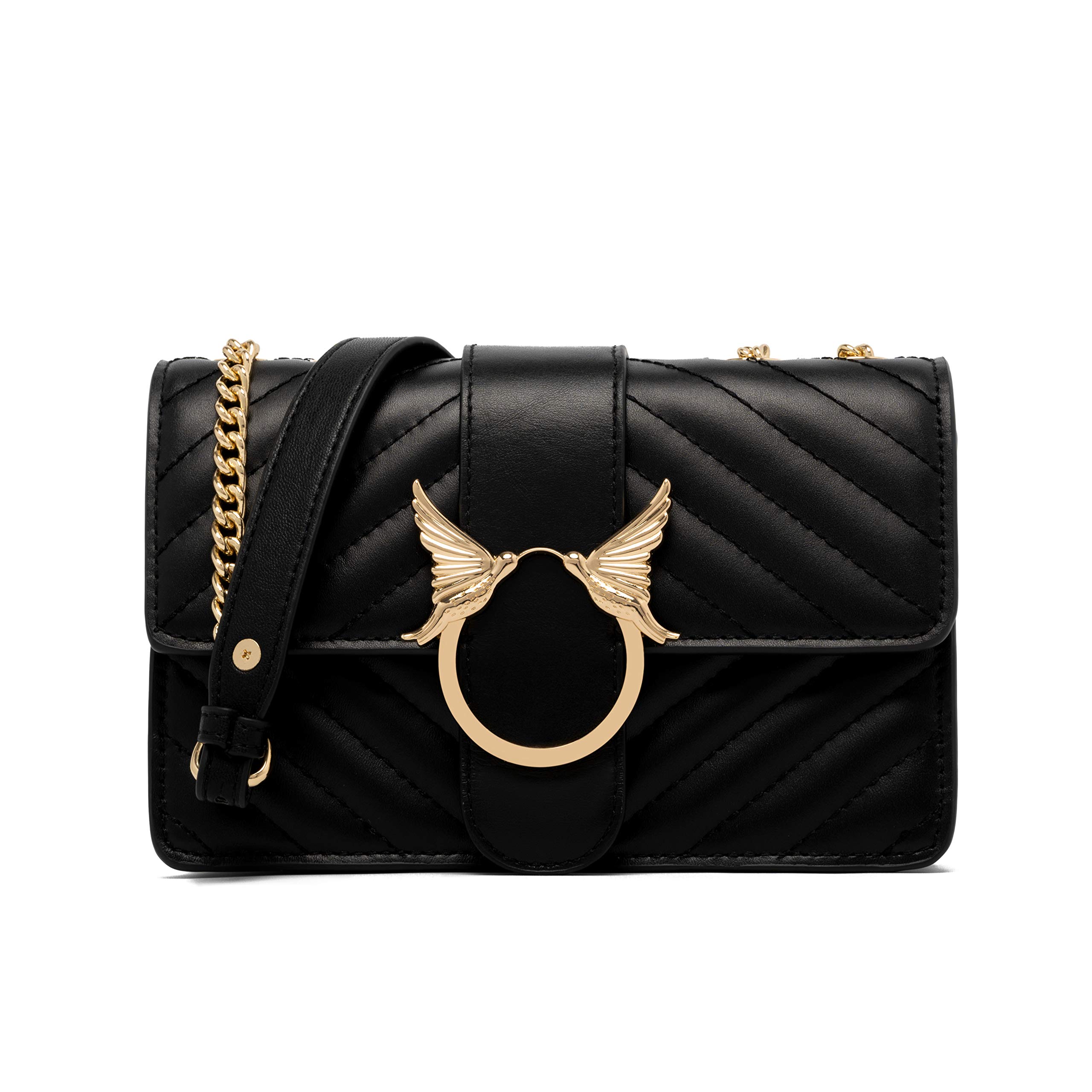 Chrysansmile Genuine Leather Crossbody Bag for Women - Quilted Small Shoulder Purse with Chain Strap, Fashionable Clutch Handbag | Perfect for Work, Travel & Evening Events