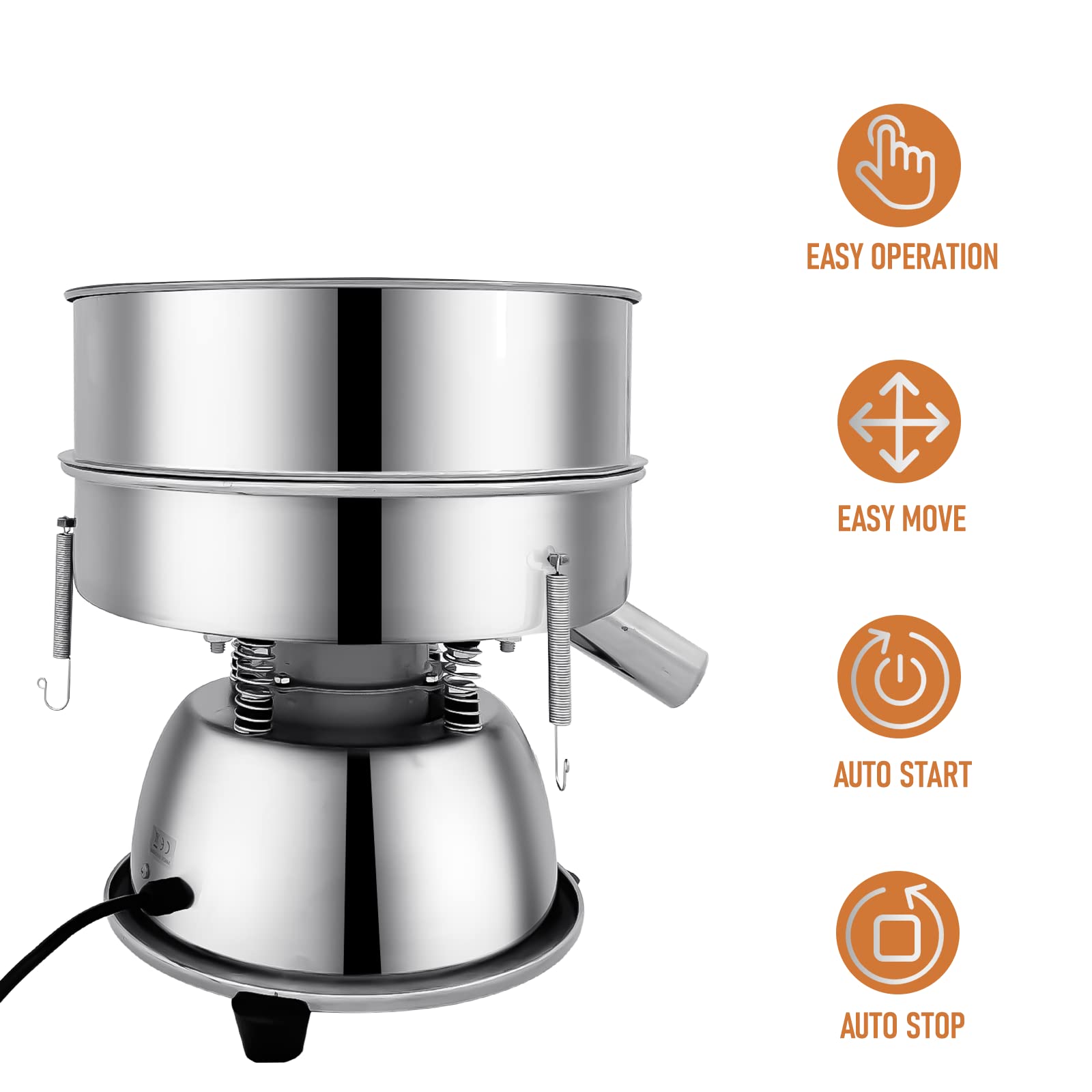 Electric Automatic Vibrating Sieve Shaker Machine - 40 Mesh & 60 Mesh Flour Sifter for Baking, Herbal Powder, Spices | 110V 55W | Perfect for Home Kitchens, Bakeries & Herbal Medicine Preparation