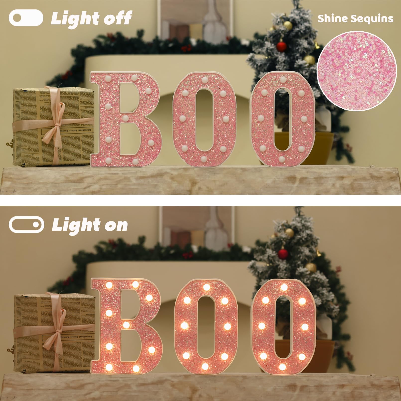 Pink Glitter LED Marquee Letter N - Battery Powered Light Up Alphabet Sign for Home, Party, Wedding, Birthday & Christmas Decor - Perfect for Girls' Room, Bar & Night Light Gift