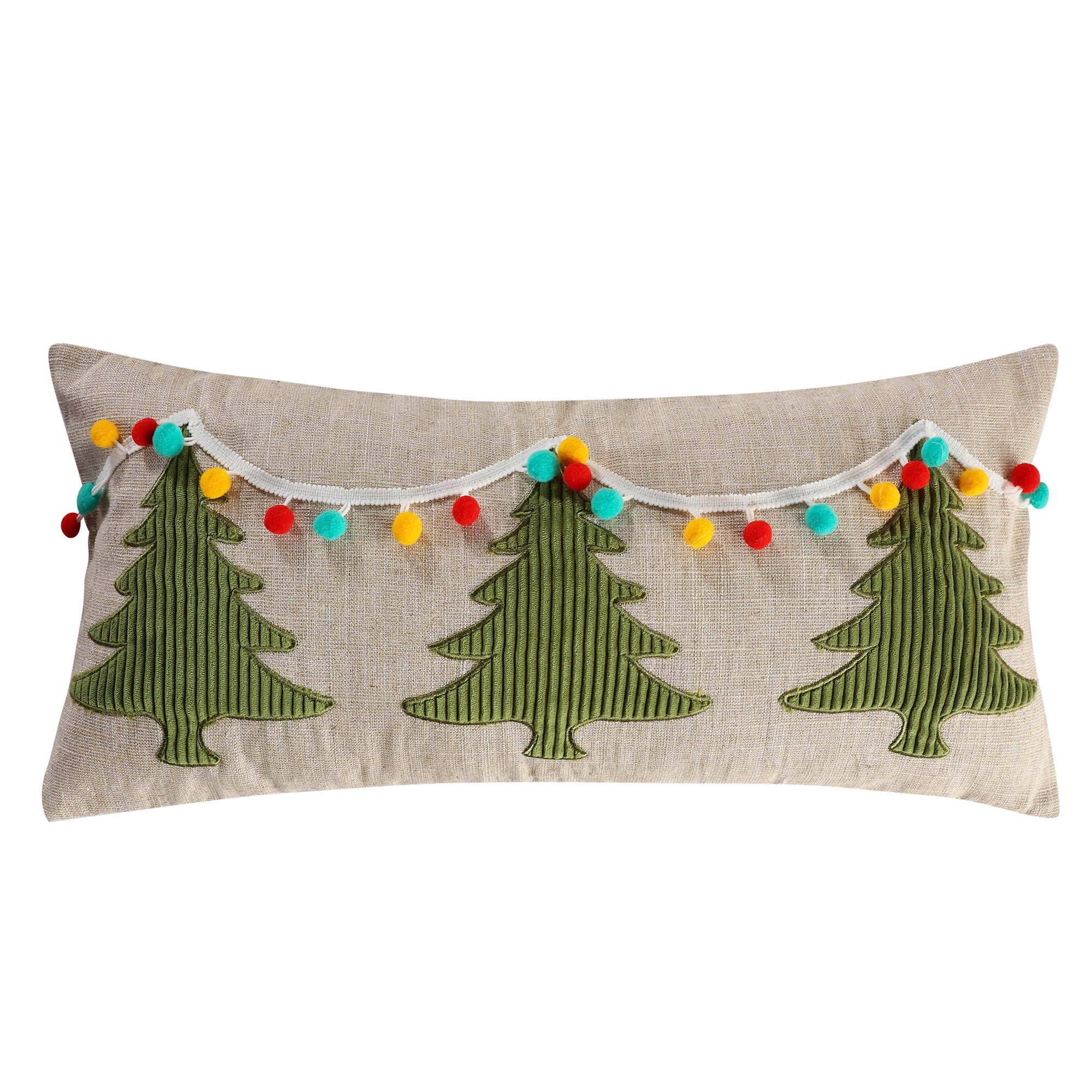 Let It Snow Sparkle Christmas Pom Throw Pillow - Cozy Holiday Decor for Sofa, Bed & Home