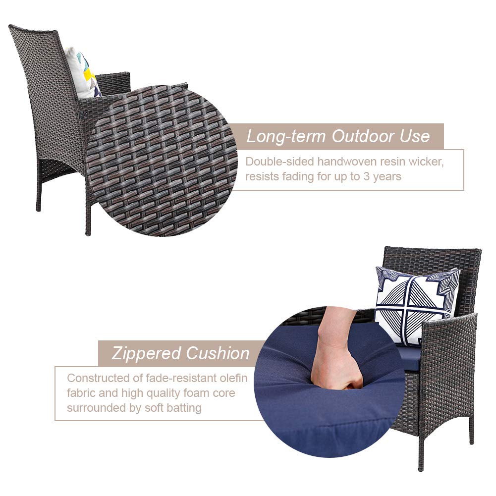 PHI VILLA 3-Piece Outdoor Dining Set - 22