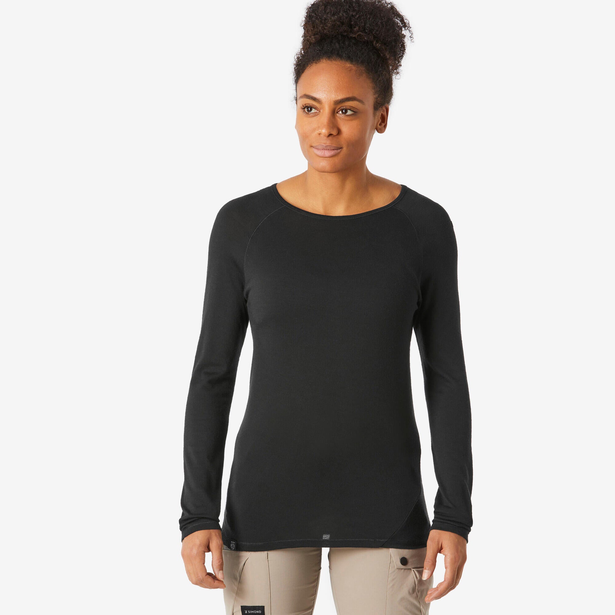 Simond Women's MT500 Long Sleeve 100% Merino Wool Shirt - Soft & Breathable Base Layer for Hiking, Skiing & Outdoor Activities