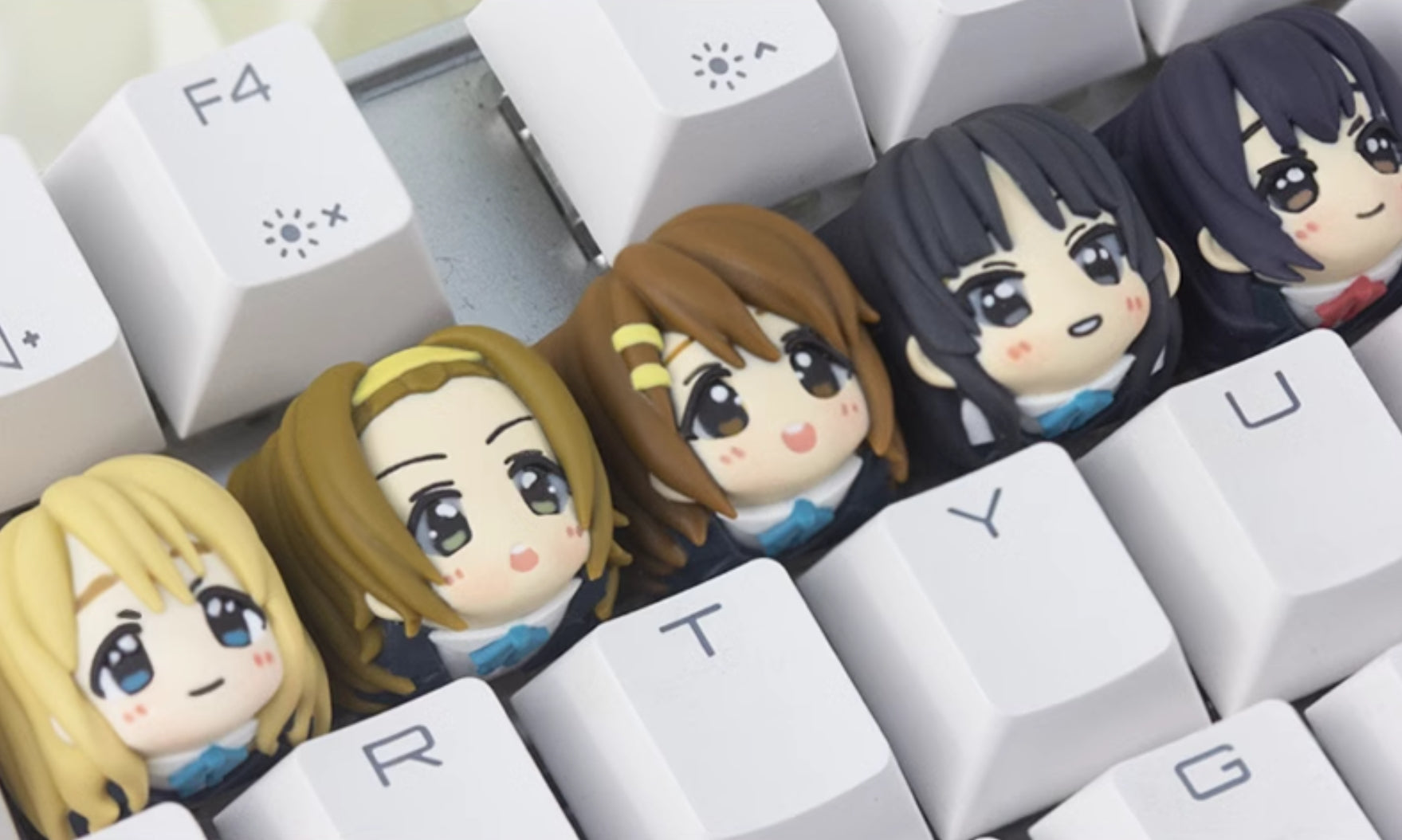 K-ON! Custom Anime Game Keycaps - Multi-Colored Resin Molded Personalized Keycaps for Mechanical Keyboards | Perfect for Gaming, Typing & Anime Fans