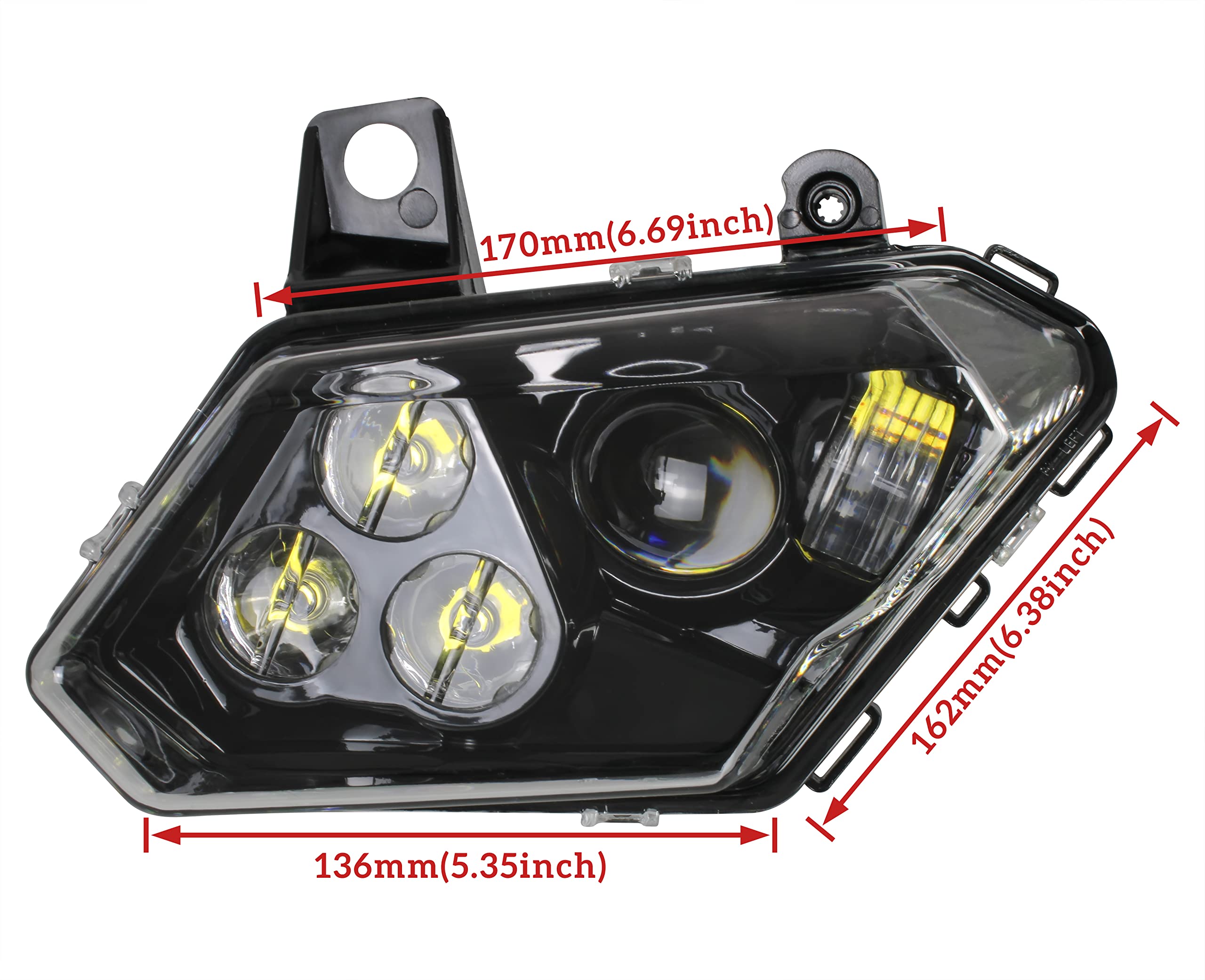 SAUTVS LED Headlights for Can-Am Maverick Trail Sport Commander & Max 800 1000 (2018-2025) - Halo LED Headlamp with Clear Lens - 2PCS Off-Road Lighting Accessories for Night Riding & Adventure Trail Use