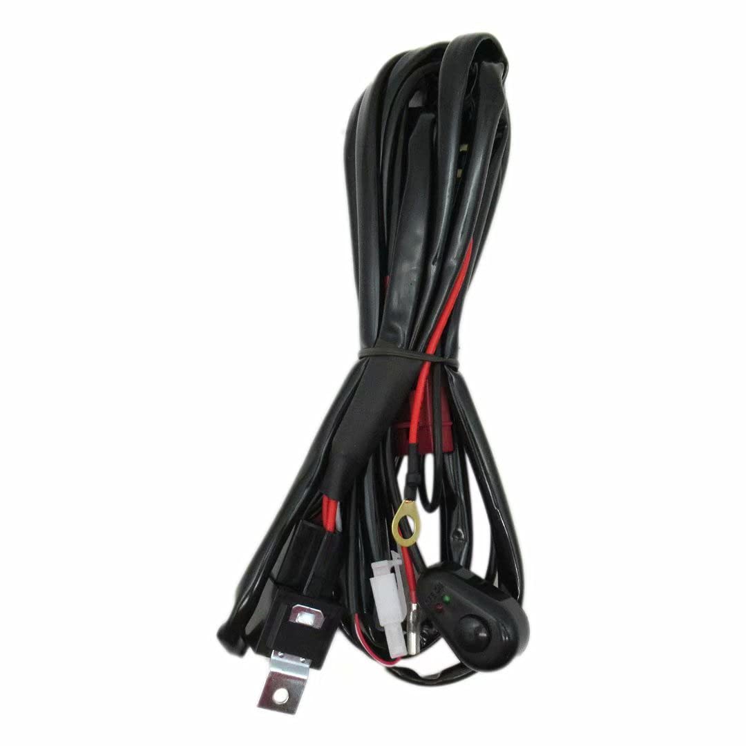 12V 40Amp LED Light Bar Wiring Harness Kit with ON/OFF Switch & 16AWG Fuse Relay - Universal for Driving Lights, Fog Lights, Work Lights - Perfect for Off-Road Trucks, ATVs, UTVs & Marine Applications