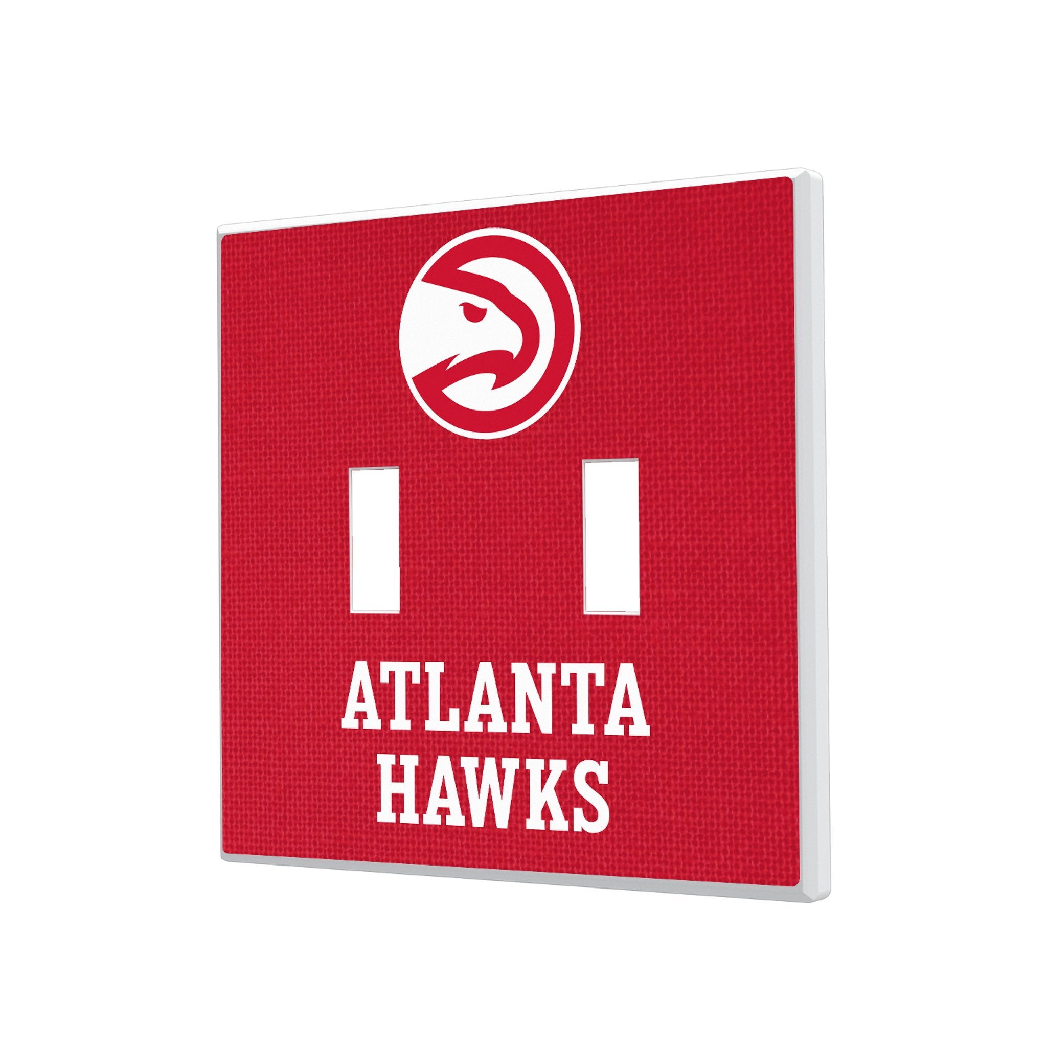 Atlanta Hawks NBA Team Logo Solid Hidden Screw Light Switch Plate Cover - Decorative Wall Plate for Home, Office, and Fan Cave Decor