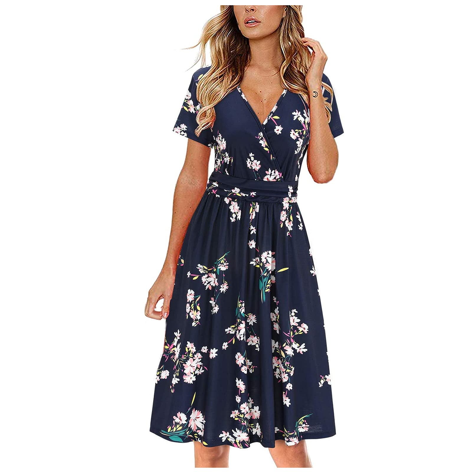 Felwors Women's Summer Casual T-Shirt Dress - Short Sleeve Boho Beach Dress for 2022 | Perfect for Vacation, Beach Outings & Summer Parties