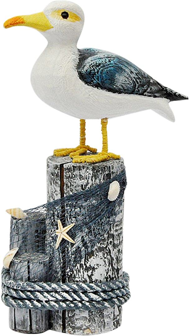 ChezMax Wooden Stump Birdhouse - Mediterranean Style Handcrafted Wooden Figurine Decor for Home & Living Room - Perfect for Rustic, Farmhouse & Boho Interior Design