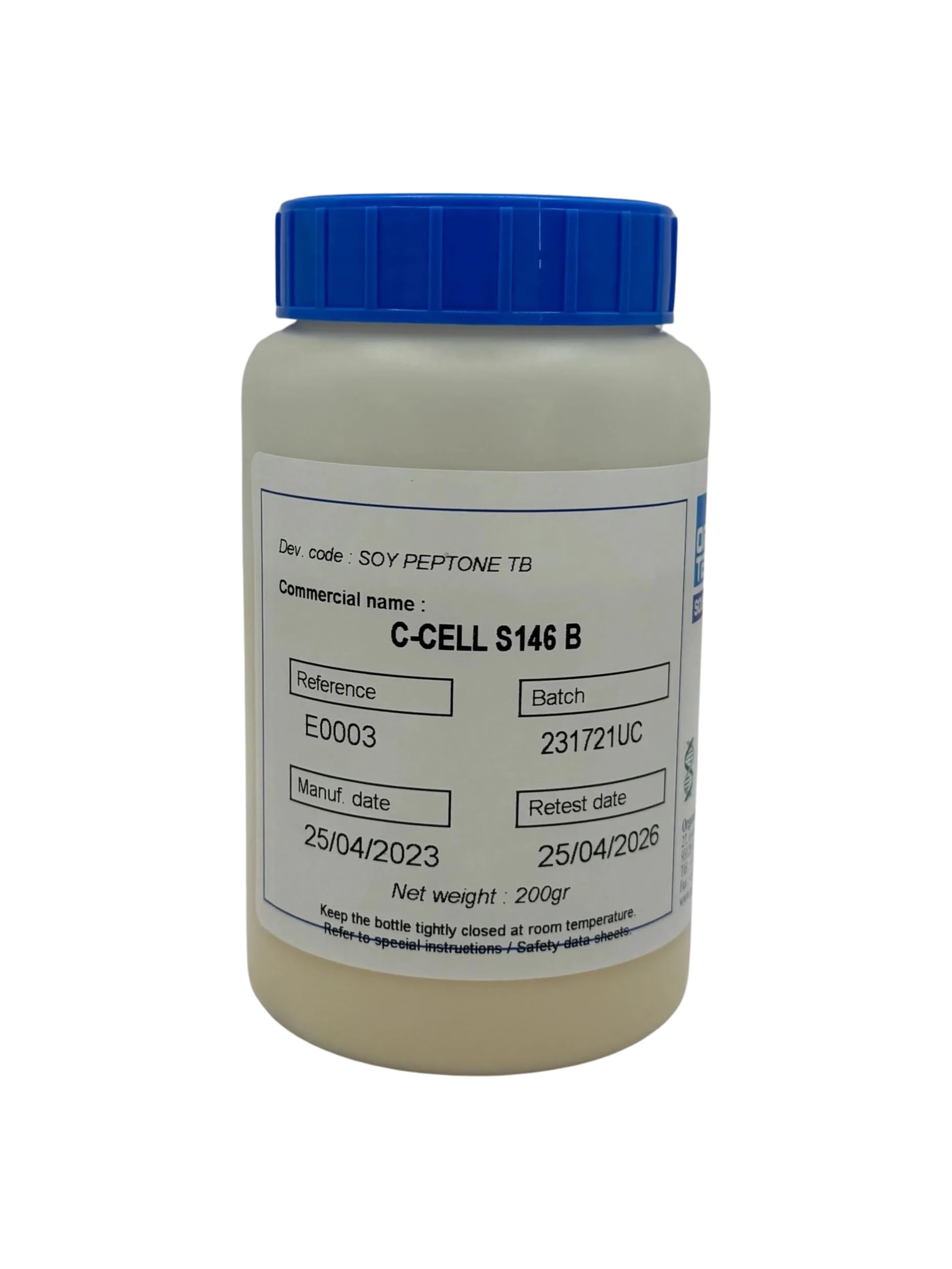 S146B Soy Peptone - 200g Vegetable Peptone 17122 for Cell Culture | High-Quality Plant-Based Nutrient for Microbiology & Biopharmaceutical Labs