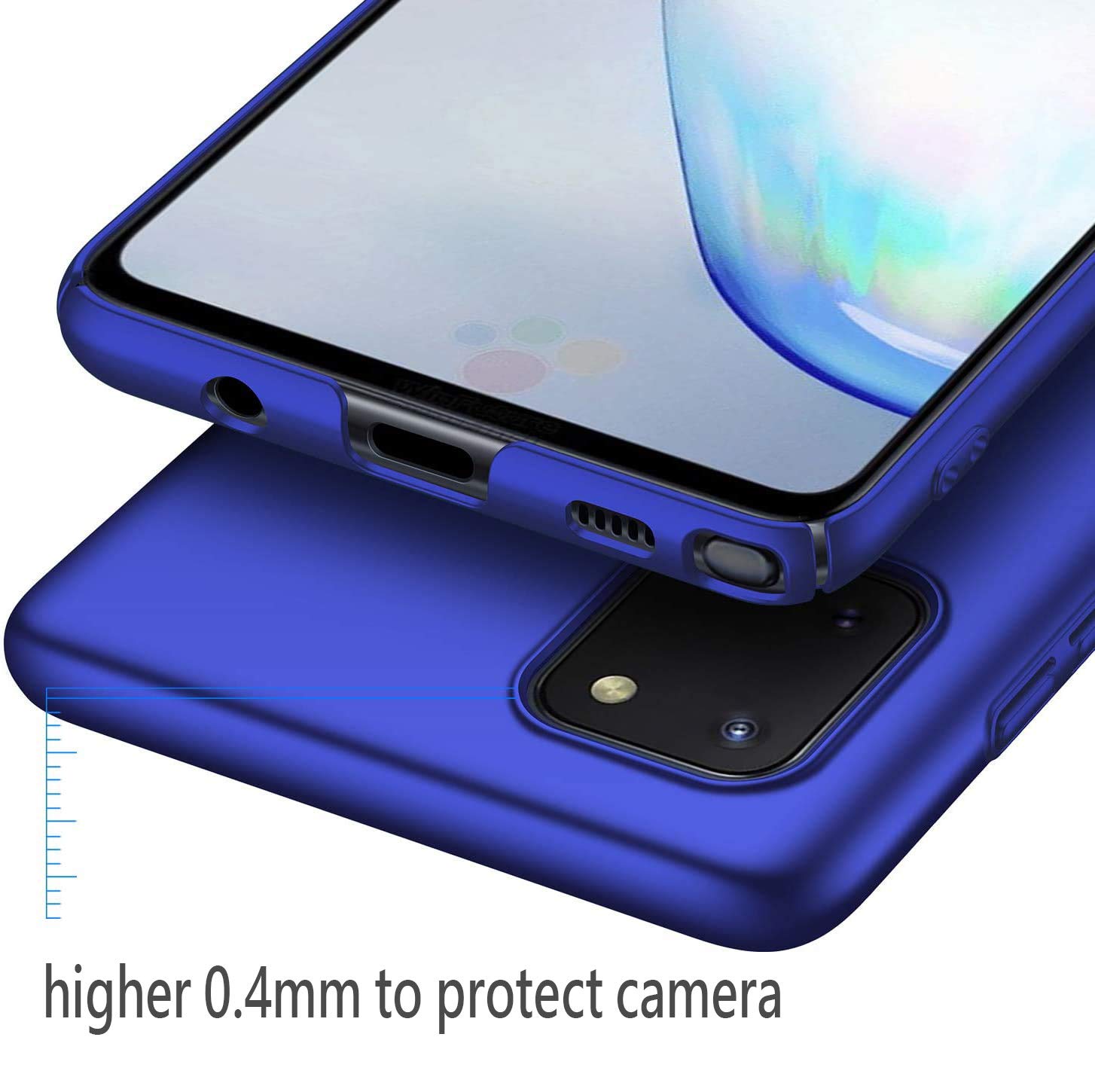 Slim Protective Phone Case for Samsung Galaxy Note 10 Lite/A81 - Shockproof, Scratch Resistant, Anti-Drop, Matte Finish Hard PC Cover (Blue) - Perfect for Daily Use, Travel & Outdoor Activities