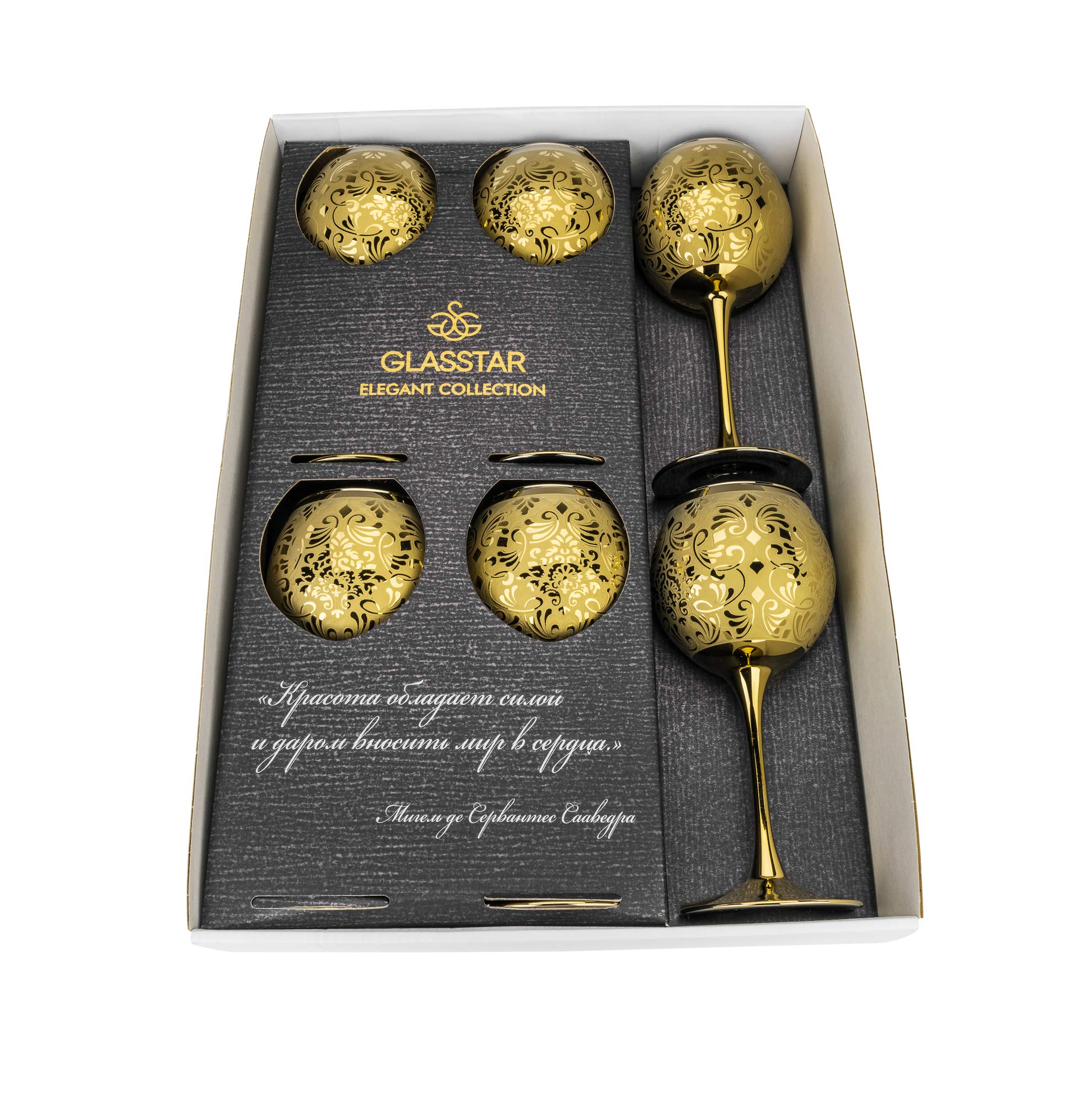 Premium Crystal Wine Glasses Set of 6 - 11oz (350ml) Modern Elegant Stemware for Parties, Weddings & Special Events - Golden Liberty Collection by WORLD GIFTS - Perfect for Dinner Parties, Anniversary Celebrations & Hosting Gifts