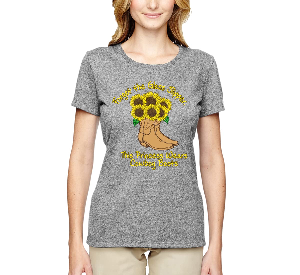 Princess Wears Cowboy Boots Graphic T-Shirt for Women - Trendy Pop Culture Tee for Casual Wear, Concerts & Western Theme Parties