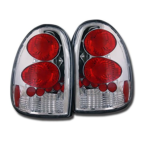 Dodge Caravan Chrome Euro Tail Lights Assembly Pair - Left Driver & Right Passenger Side Replacement for Enhanced Style & Safety | Perfect for Night Driving & Custom Upgrades