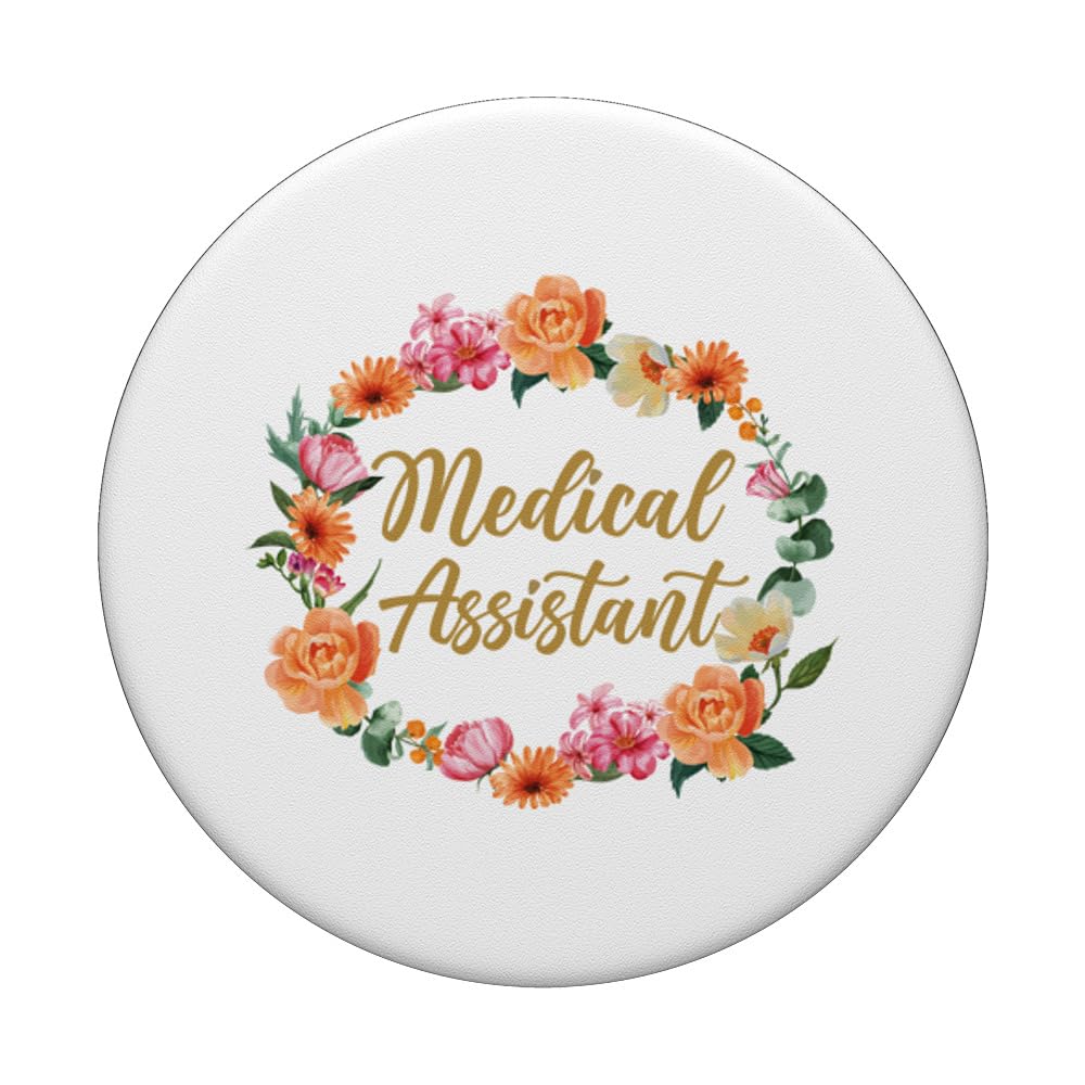 Certified Medical Assistant Floral Flower CMA PopSockets Adhesive PopGrip - Perfect for Phones, Tablets & Laptops - Ideal Gift for Nurses, Doctors & Healthcare Professionals