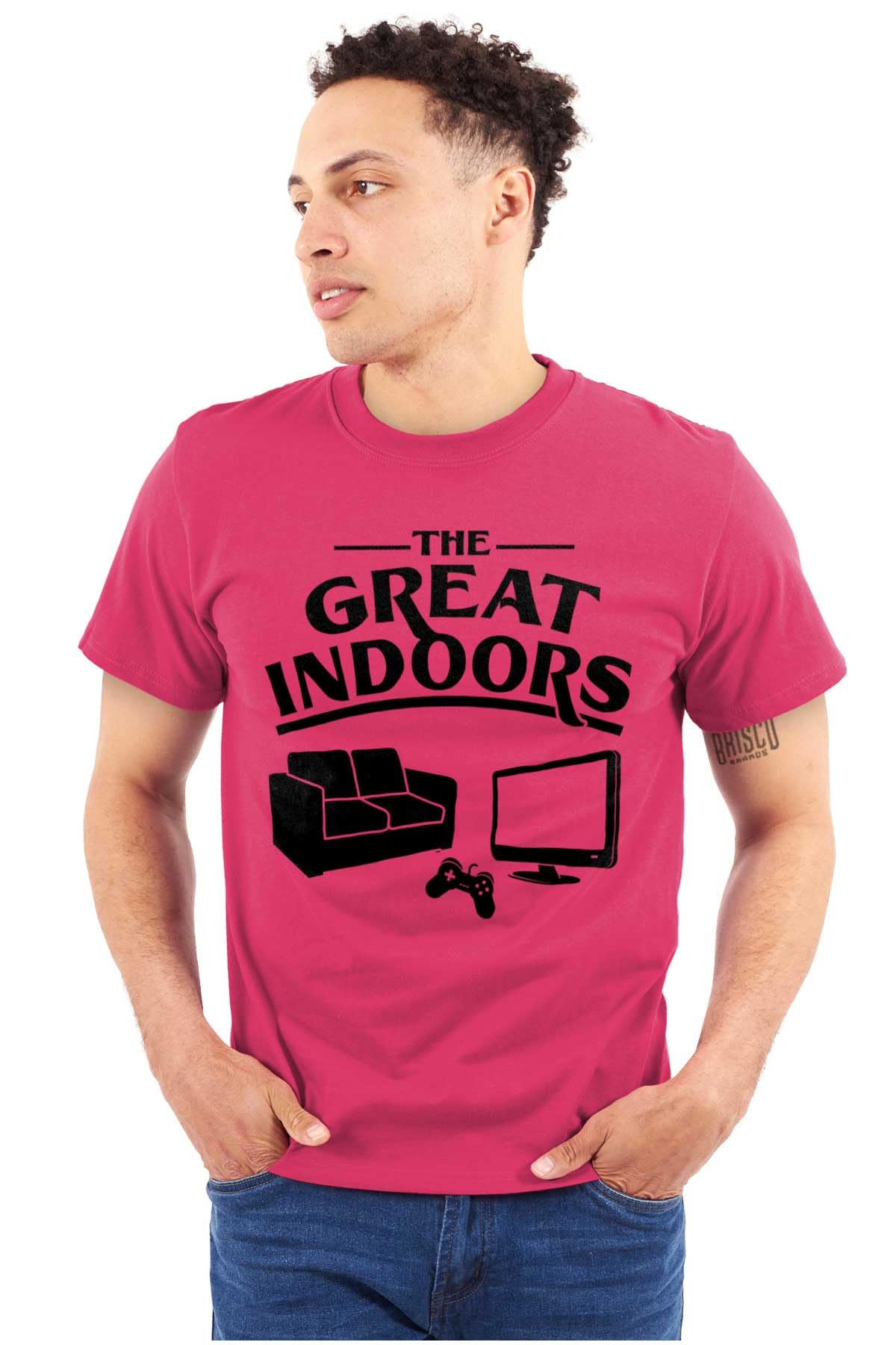 Great Indoors Couch Potato Gamer Nerd Men's Graphic T-Shirt - Comfortable Casual Tee for Gaming, Relaxing & Nerdy Style