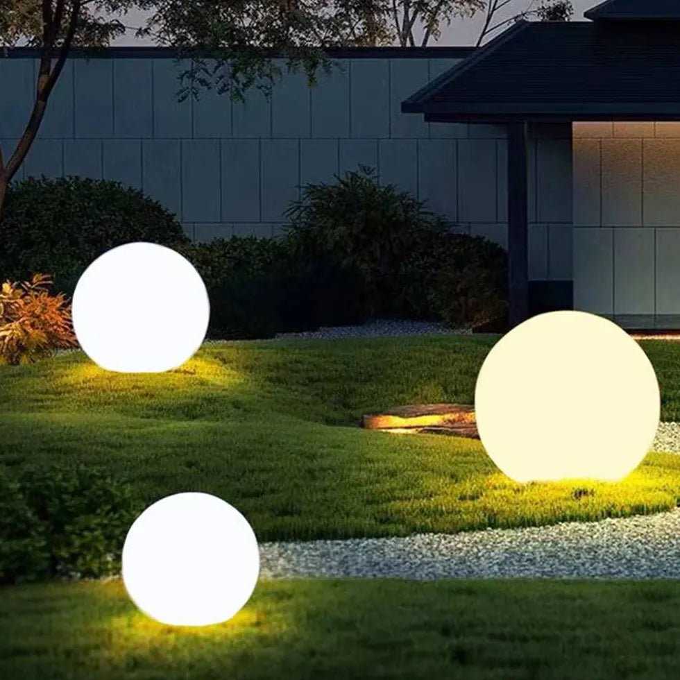 Solar Powered White Globe LED Ground Lights for Outdoor Pathway, Garden, and Lawn Decoration – Weatherproof Landscape Lighting for Patio, Yard, and Driveway