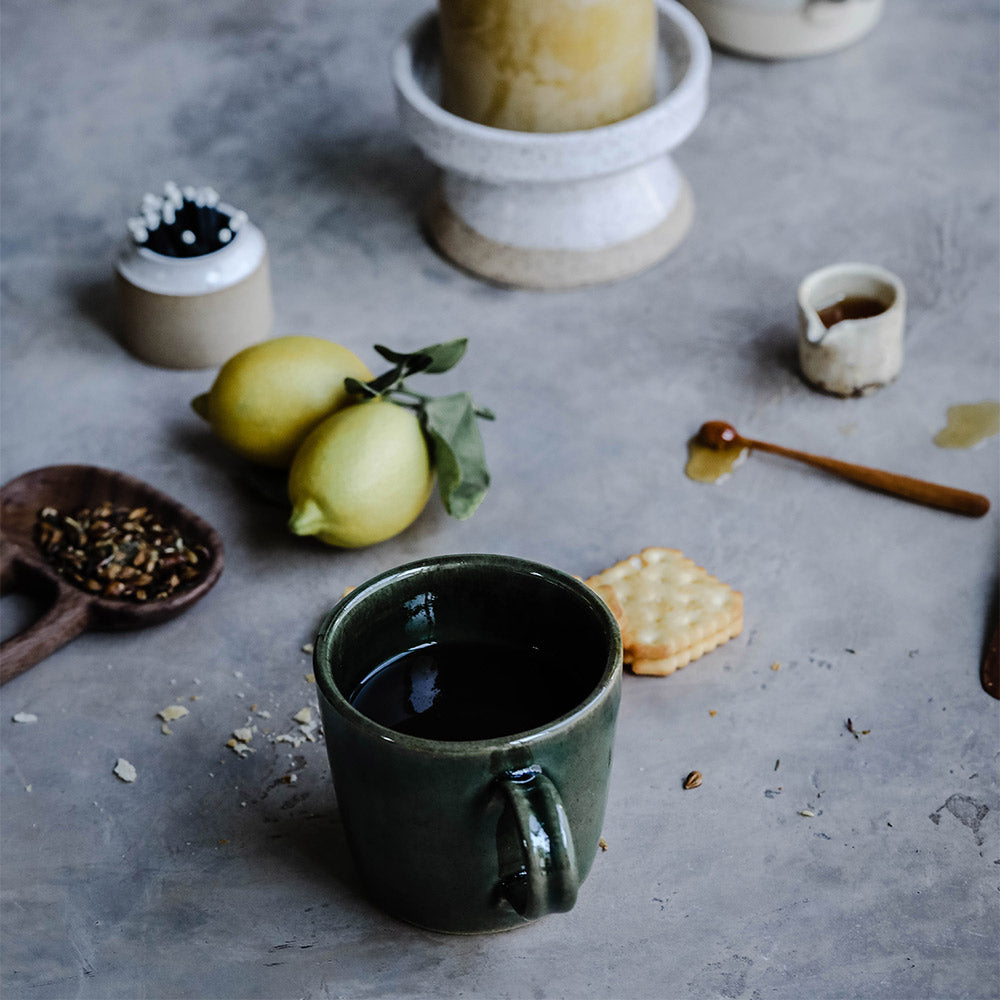 Handmade Ceramic Coffee Mug with Fern Design - Perfect for Home, Office & Gifting | Eco-Friendly Artisan Cup for Tea & Hot Beverages