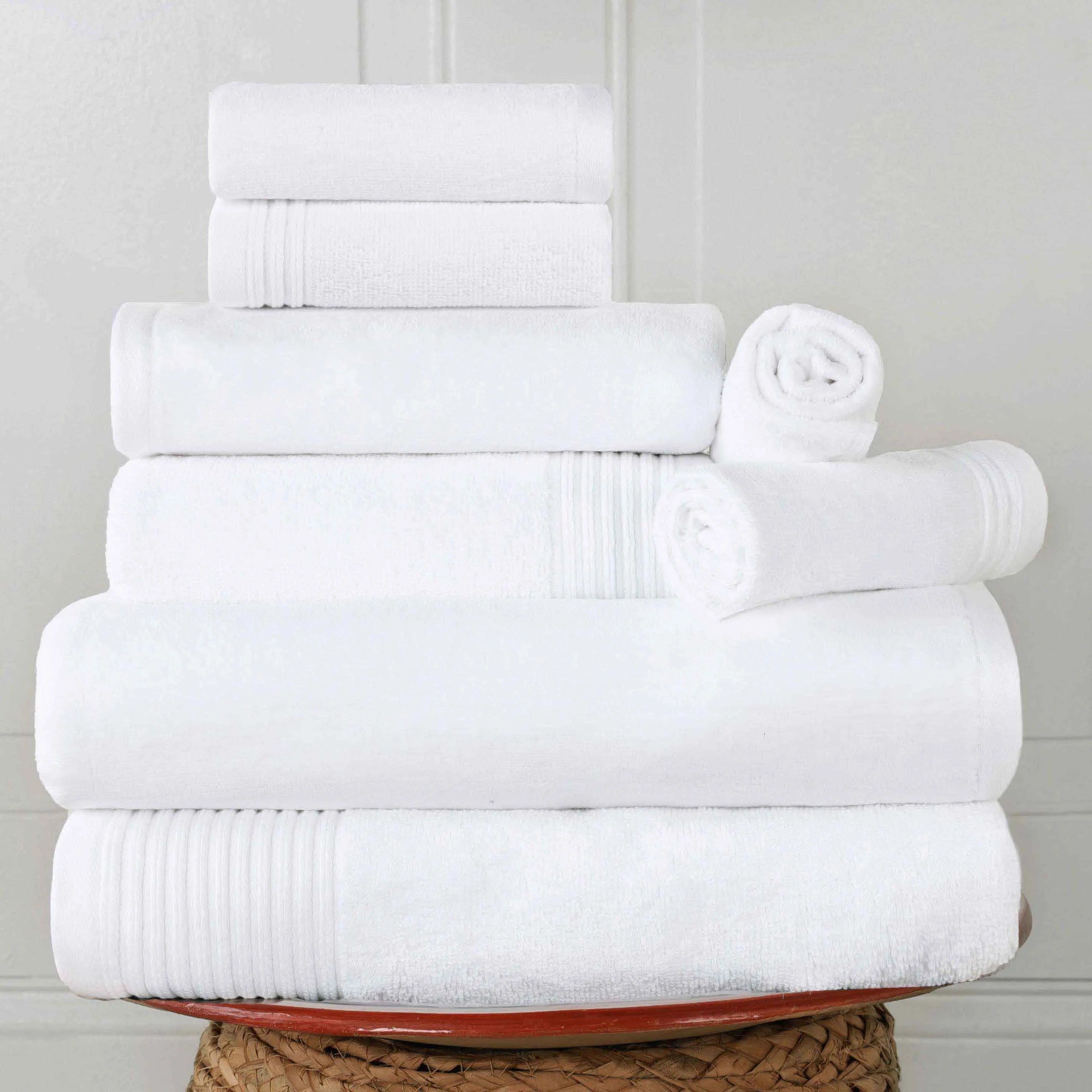 Premium 8-Piece Quick Dry Bath Towel Set - Cotton Marble & Solid Colors for Bathroom, Spa & Gym - Soft, Absorbent & Durable Towels for Home & Travel