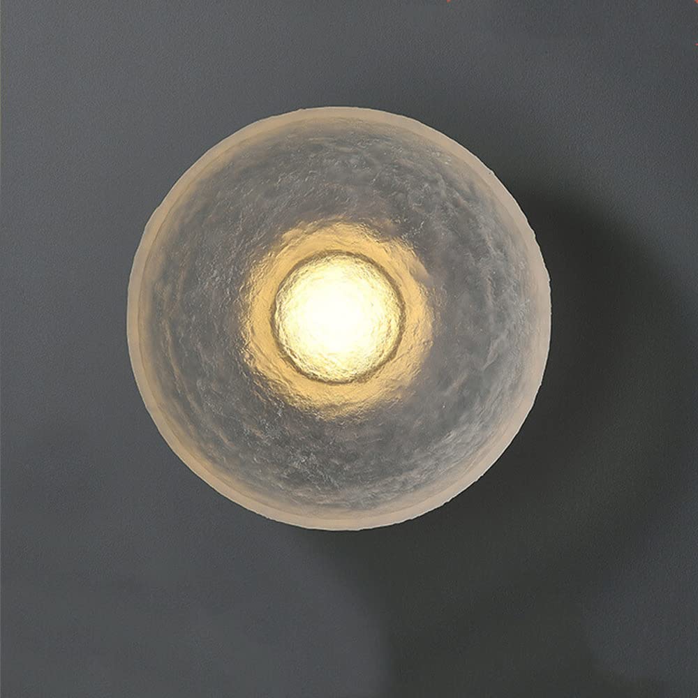 Modern LED Wall Sconce Light Fixture - Round Resin Wall Mount Lighting for Living Room, Bedroom & Hallway | 3W Indoor Wall Wash Lamp | Perfect for Ambient Lighting & Home Decor