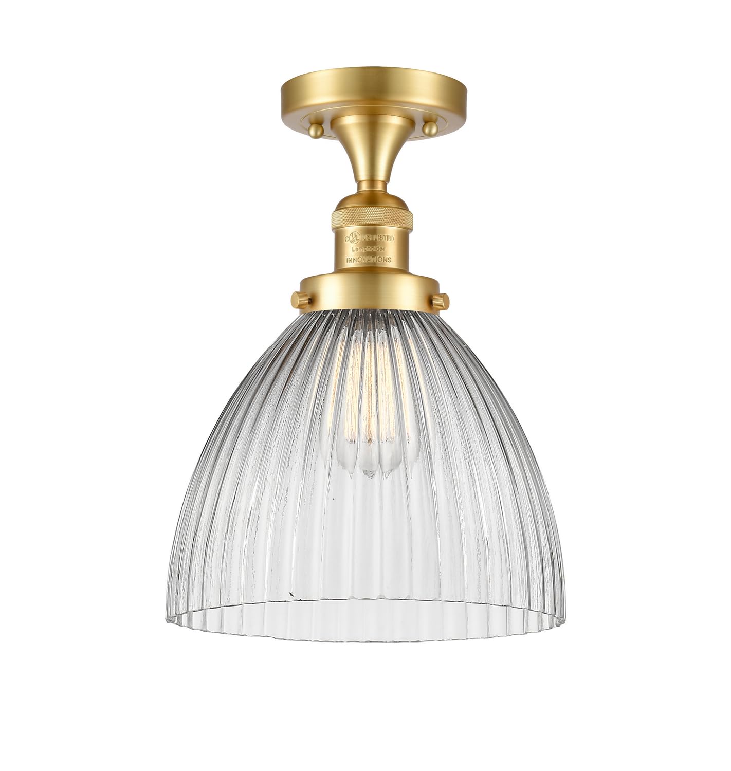 517-1CH-SG-G222-LED Bare Bulb 1 Light Cord Set in Satin Gold Finish - Vintage Style Exposed Bulb Lighting for Bedroom, Living Room, or Restaurant Decor