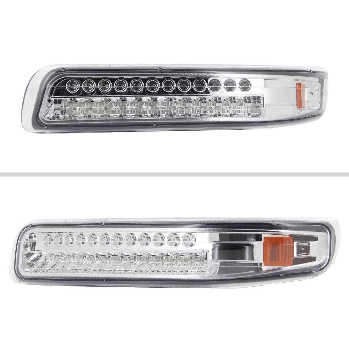 99-02 Chevy Silverado & 00-06 Suburban Clear Projector Headlights with LED Bumper Lamps - High Visibility Upgrade for Night Driving & Off-Road Adventures