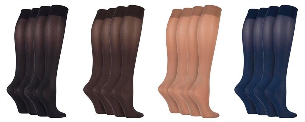 IOMI - 2 Pack Women's Knee High 40 Den Graduated Compression Socks for Energy & Circulation - Perfect for Running, Travel & Work