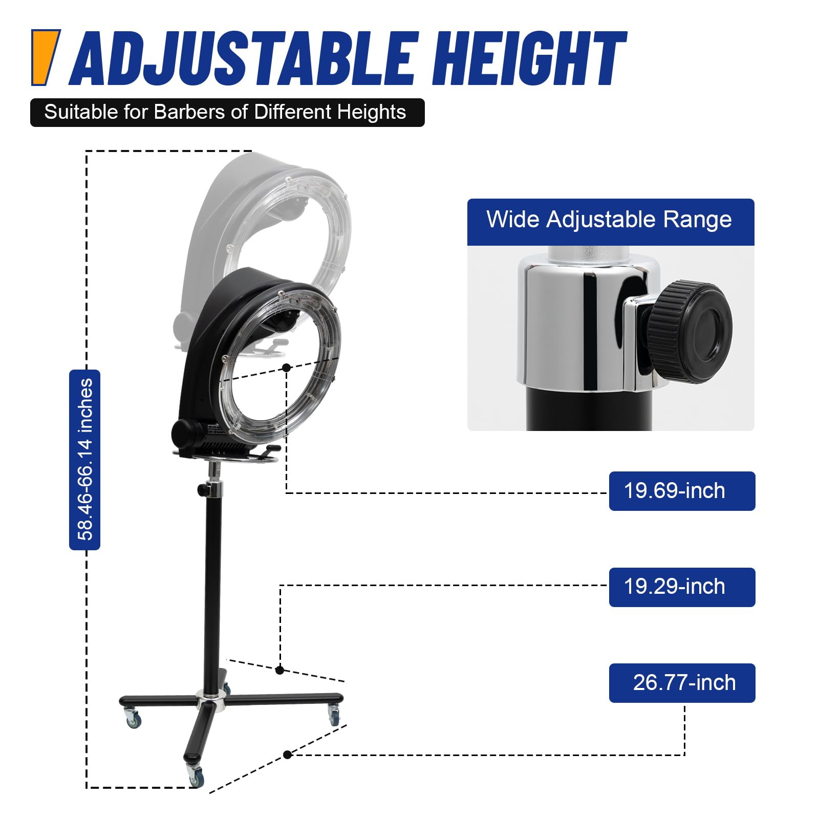 Upthehill 950W Orbiting Infrared Hair Dryer - 360° Rotating Salon Hair Dryer with 6 Modes & Adjustable Height/Temperature | Perfect for Home & Professional Salon Styling