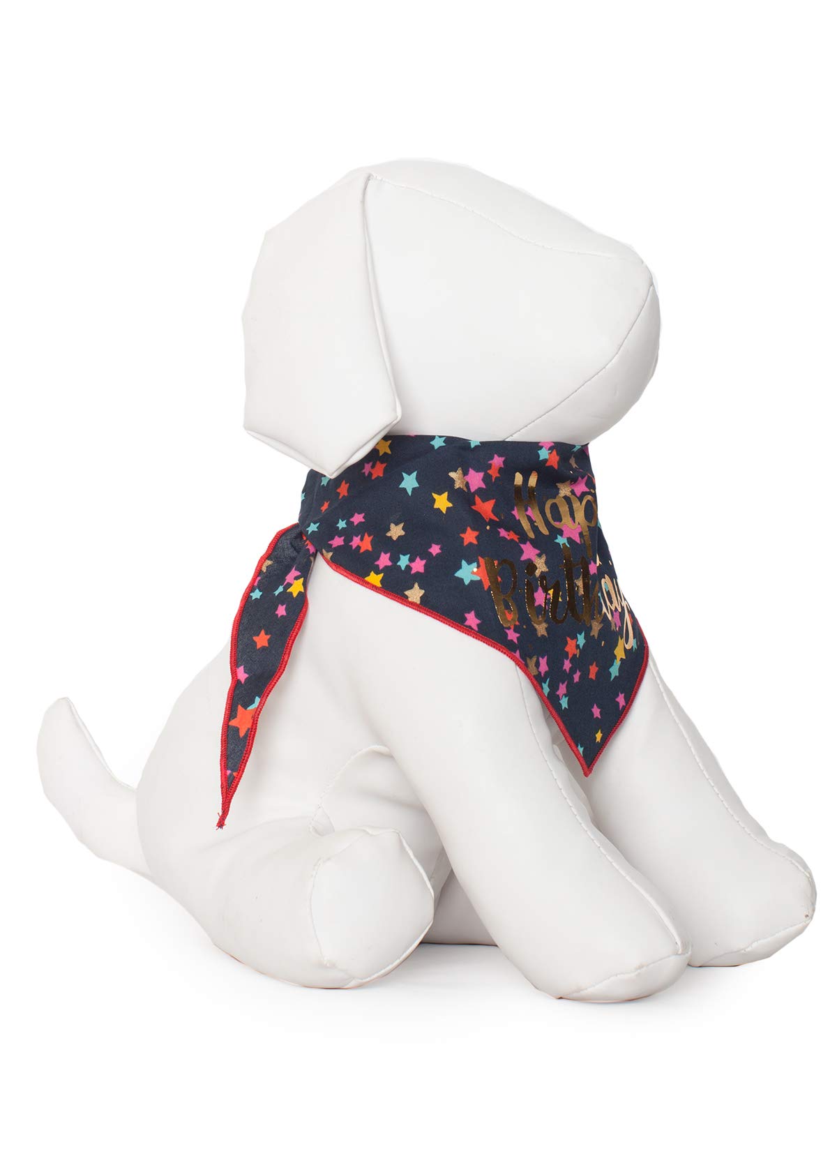 Happy Birthday Dog Bandana with Confetti Design - 100% Cotton Pet Bandana for Medium to Large Dogs | Perfect for Birthday Parties, Pet Photos & Special Occasions