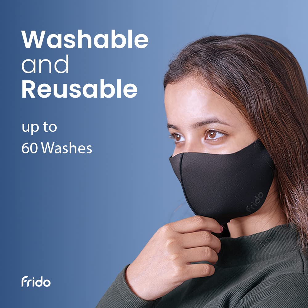 Frido ULTIMATE Copper Face Mask with Adjustable Ear Loops - Copper-Infused Layer, Breathable & Splash-Resistant Washable Fabric - Made in South Korea - Perfect for Daily Protection, Travel & Outdoor Activities