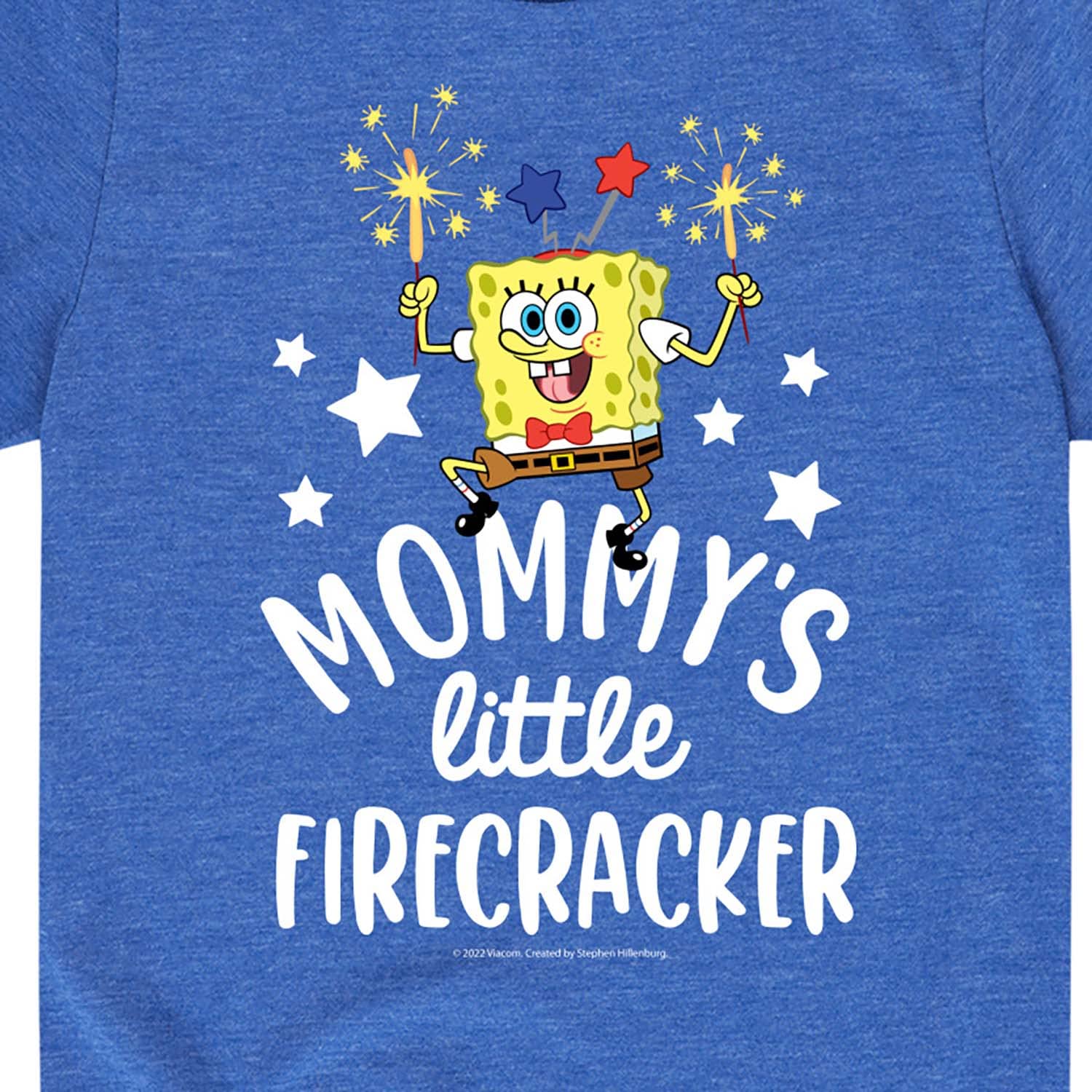 Spongebob Squarepants Mommy's Little Firecracker Graphic T-Shirt for Toddlers & Kids | Soft Cotton Short Sleeve Tee | Perfect for Birthday Parties, Playdates & Casual Wear