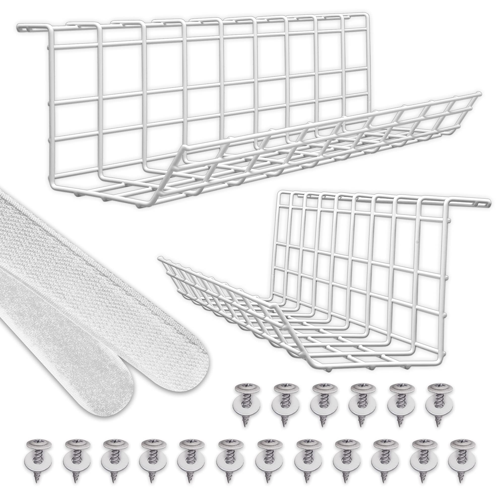 Under Desk Cable Management Tray - Set of 2X 17