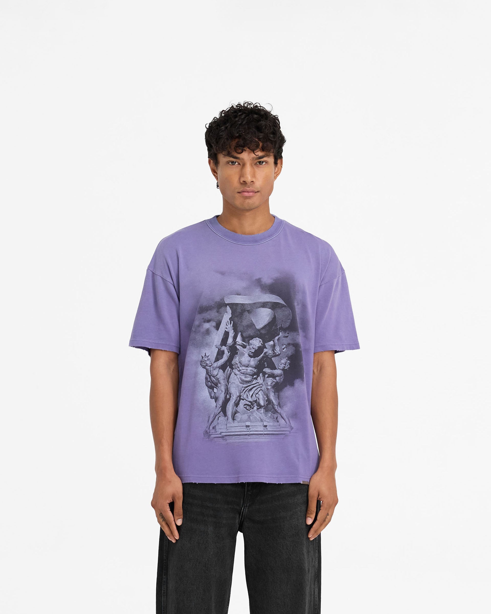 Atlas T-Shirt for Men - Soft Cotton Purple Tee for Casual Wear & Everyday Comfort | Gym, Lounge, Street Style