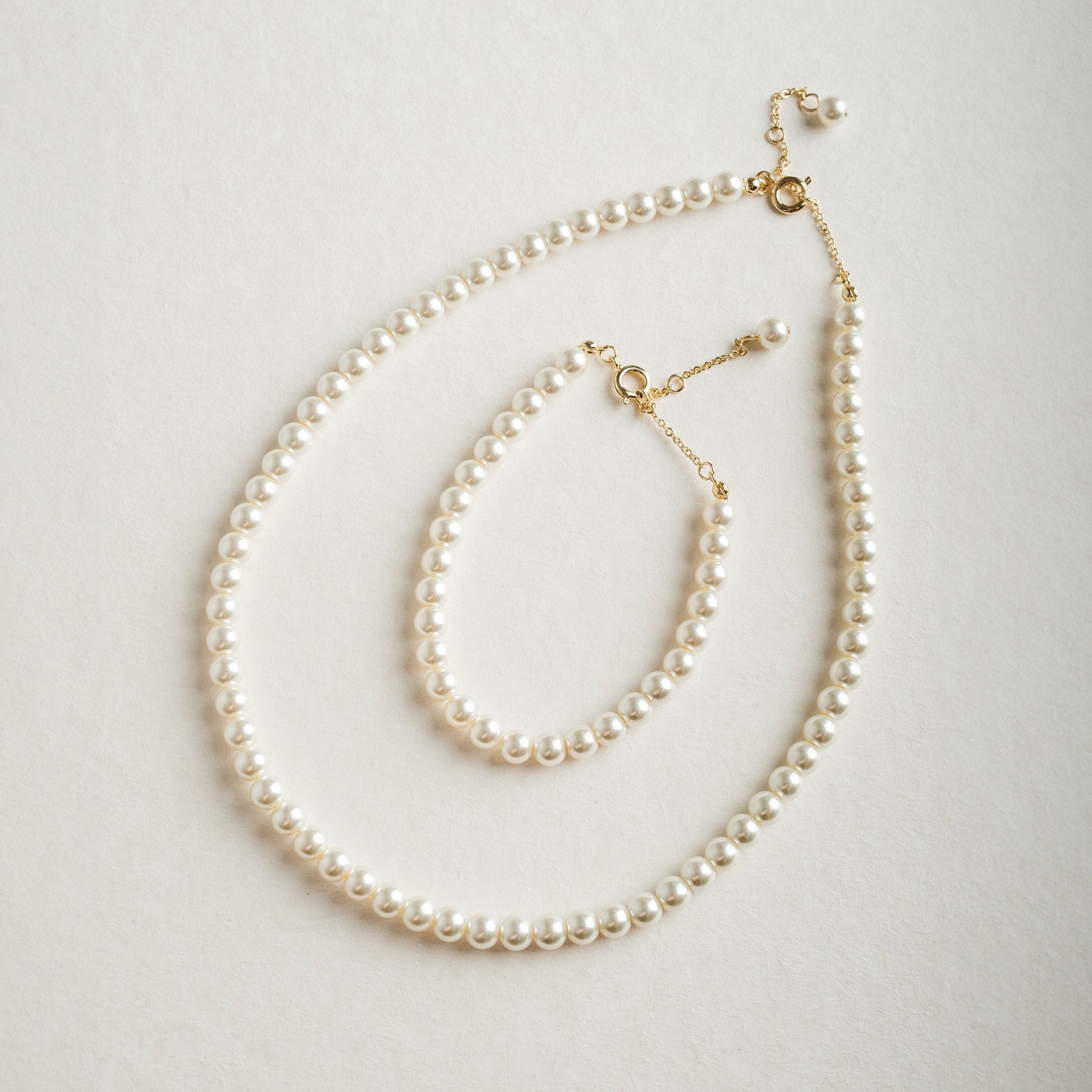 Jette Double Pearl 3-Piece Jewelry Set in Gold - Elegant Necklace, Earrings & Bracelet for Women | Perfect for Weddings, Parties & Special Occasions