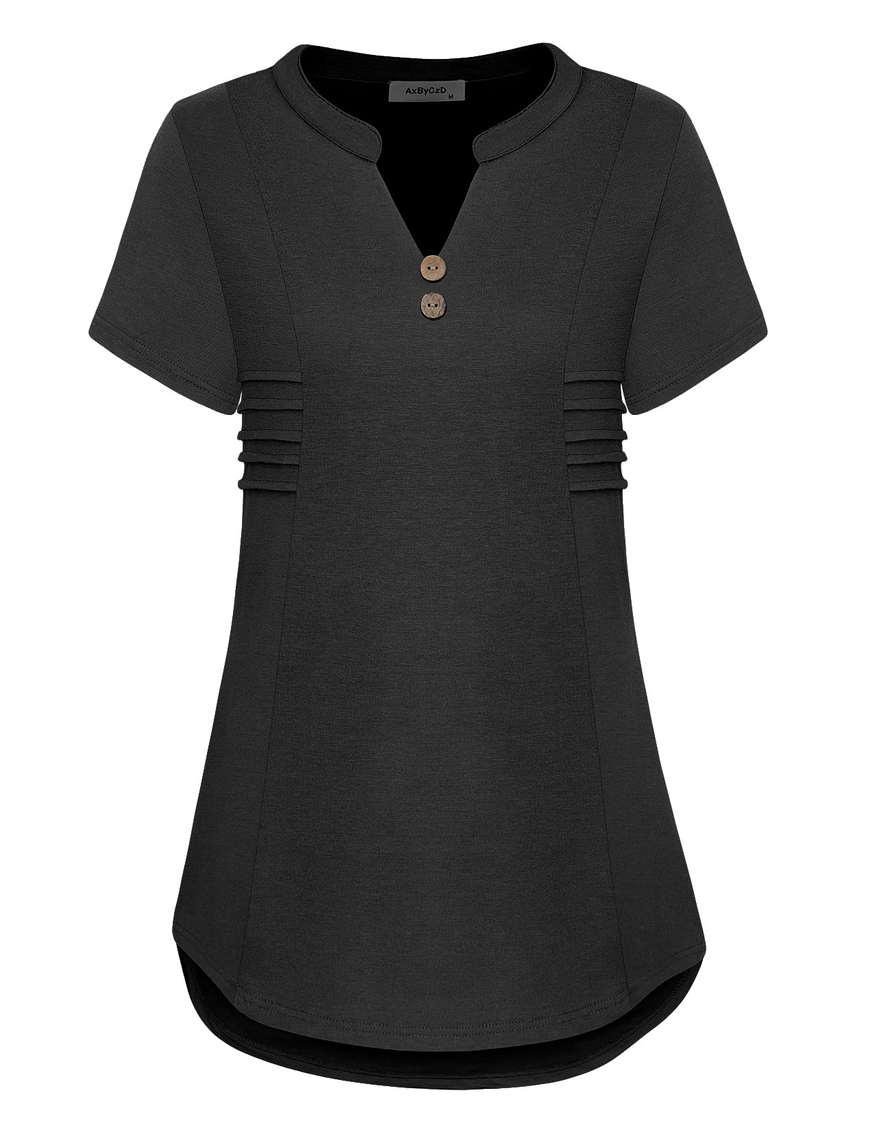 Women's Short Sleeve Shirts - Elegant Ruched V-Neck Tops for Casual & Dressy Outfits | Trendy Summer Blouses for Work, Date Night & Everyday Wear