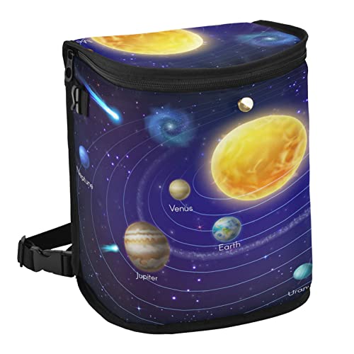 Spaceship-Themed Car Trash Can with Lid - Waterproof, Leak-Proof & Collapsible Auto Garbage Bin - Hanging Car Trash Bag Organizer for Vehicles, Road Trips & Office Use