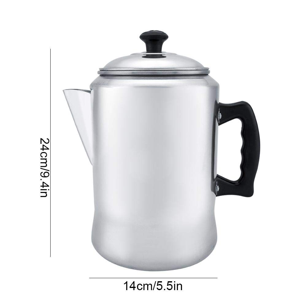 Premium Aluminum Alloy Stovetop Coffee Maker & Tea Kettle with Silicone Cool Grip Lid - Perfect for Camping, Home Brewing, and Outdoor Adventures